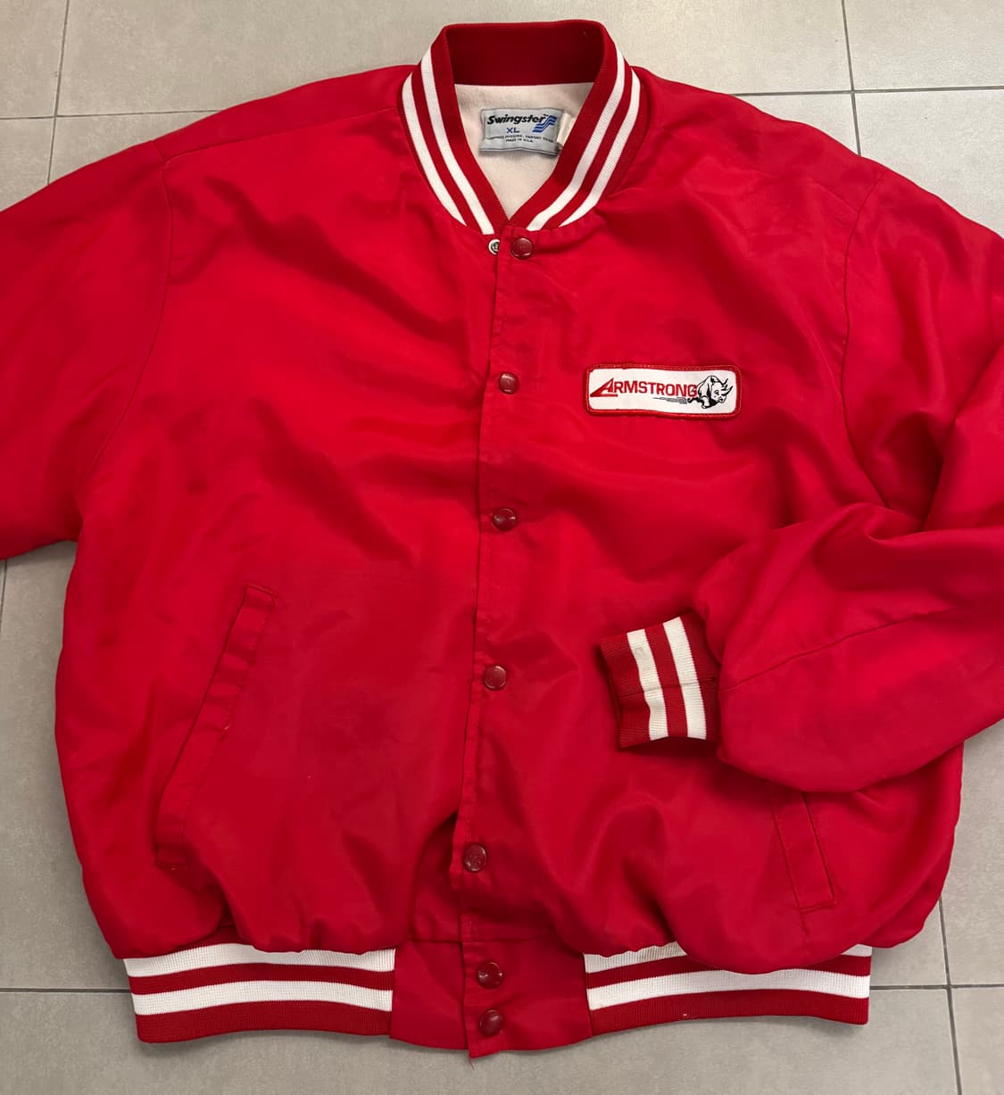 80‘s 빈티지 Swingster 나일론 봄버 자켓 XL 상품이미지1