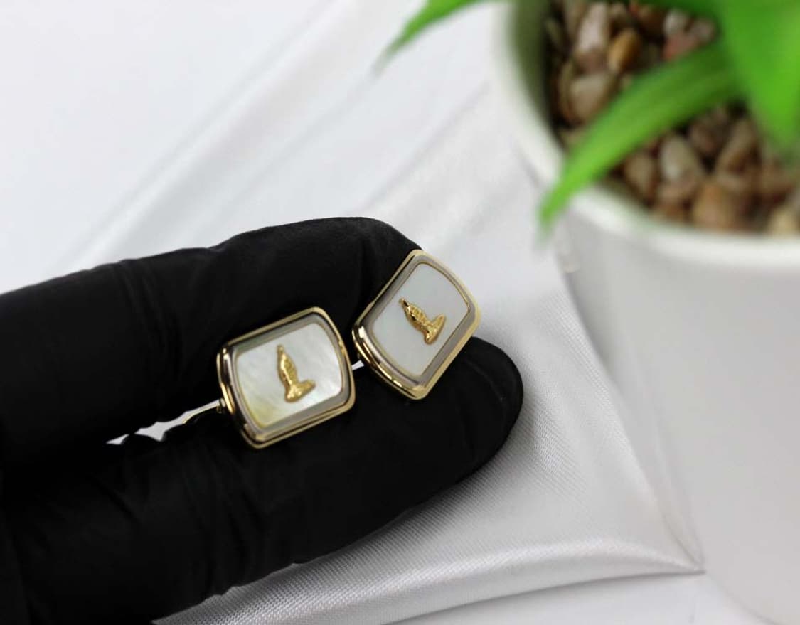 트루사르디 미사용 S등급 천연자개 남자 명품 커프스 상품이미지6