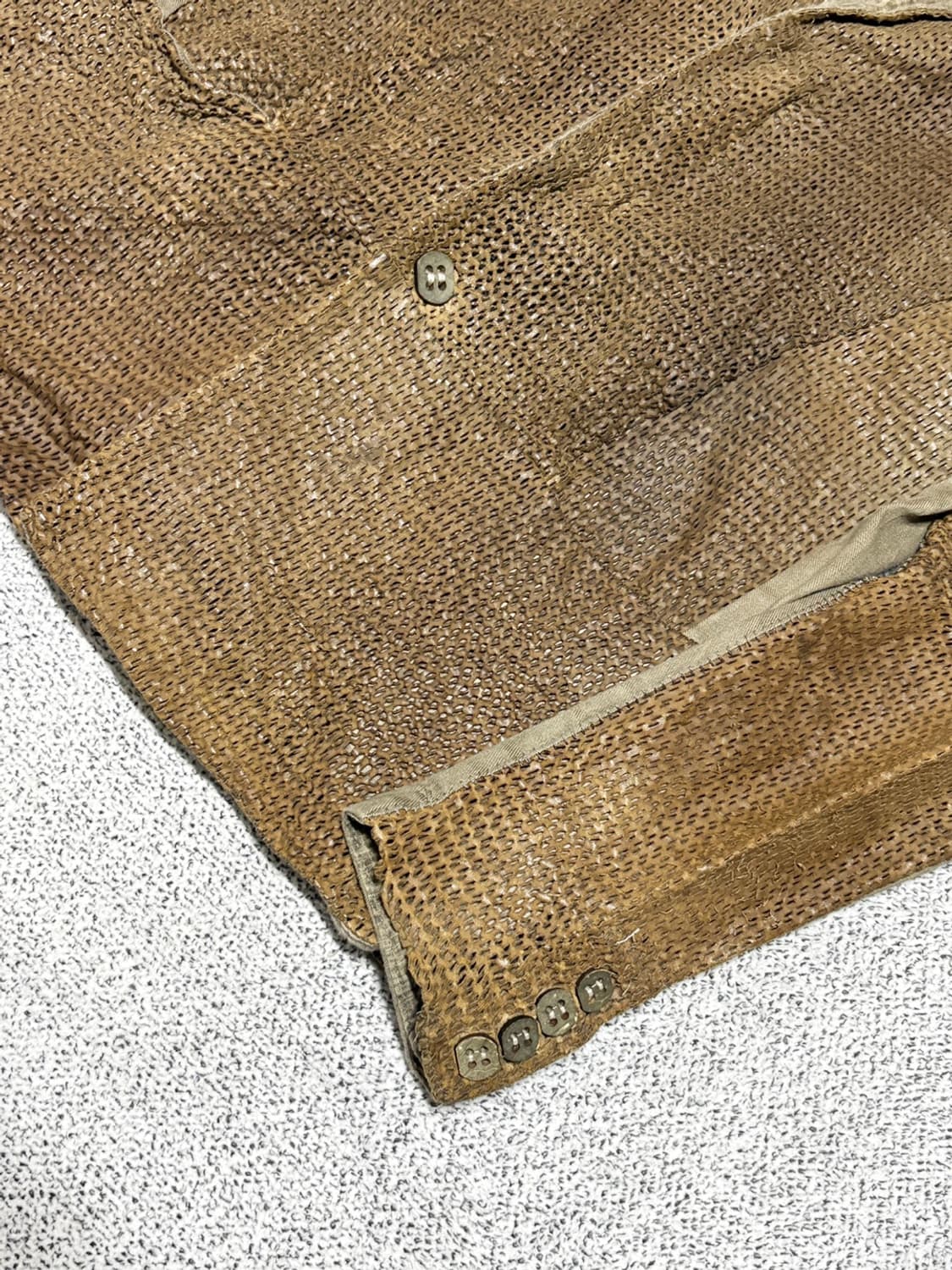 트랜짓 빈티지 메쉬 레더 리넨 자켓 상품이미지4