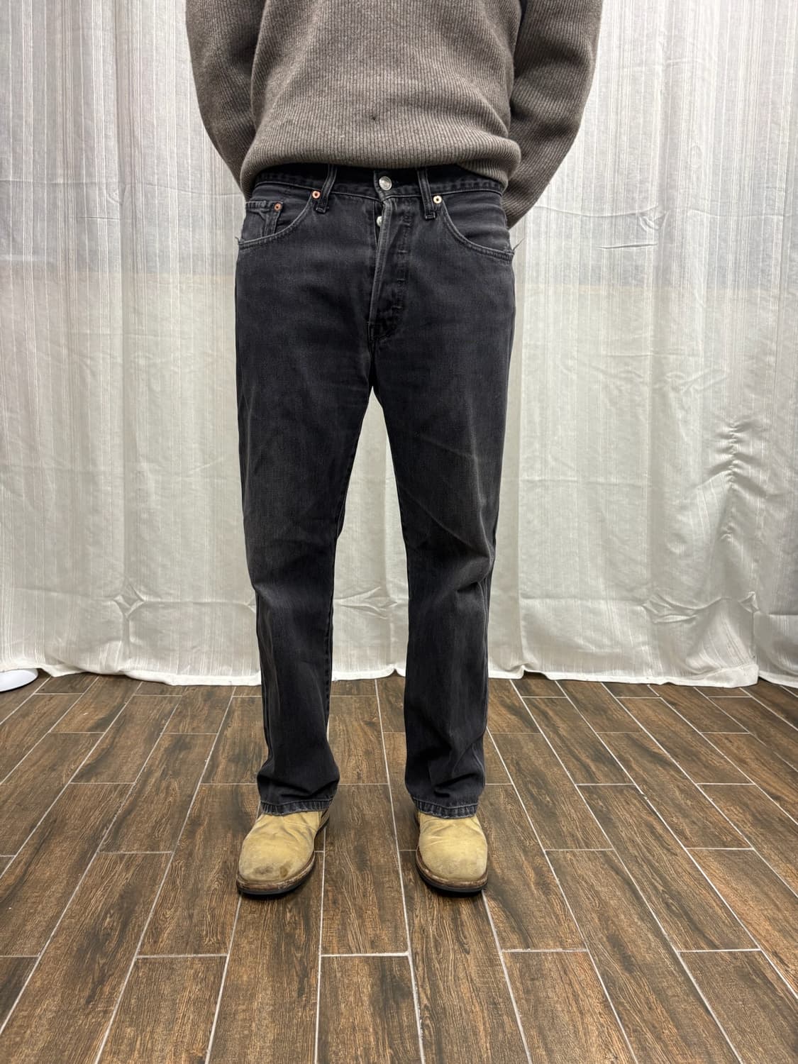 Levis 리바이스 501 블랙 워싱 데님 팬츠 Levis 501 상품이미지1