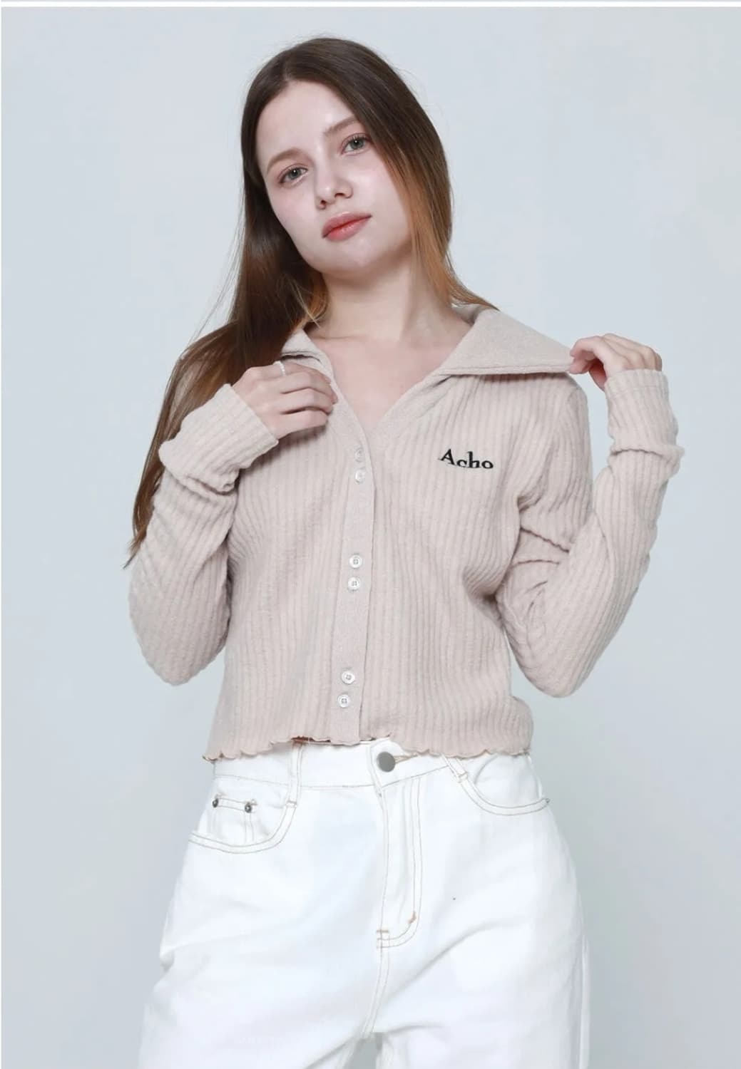 [새상품] acho 아쵸 기모 카라 니트가디건 상품이미지6