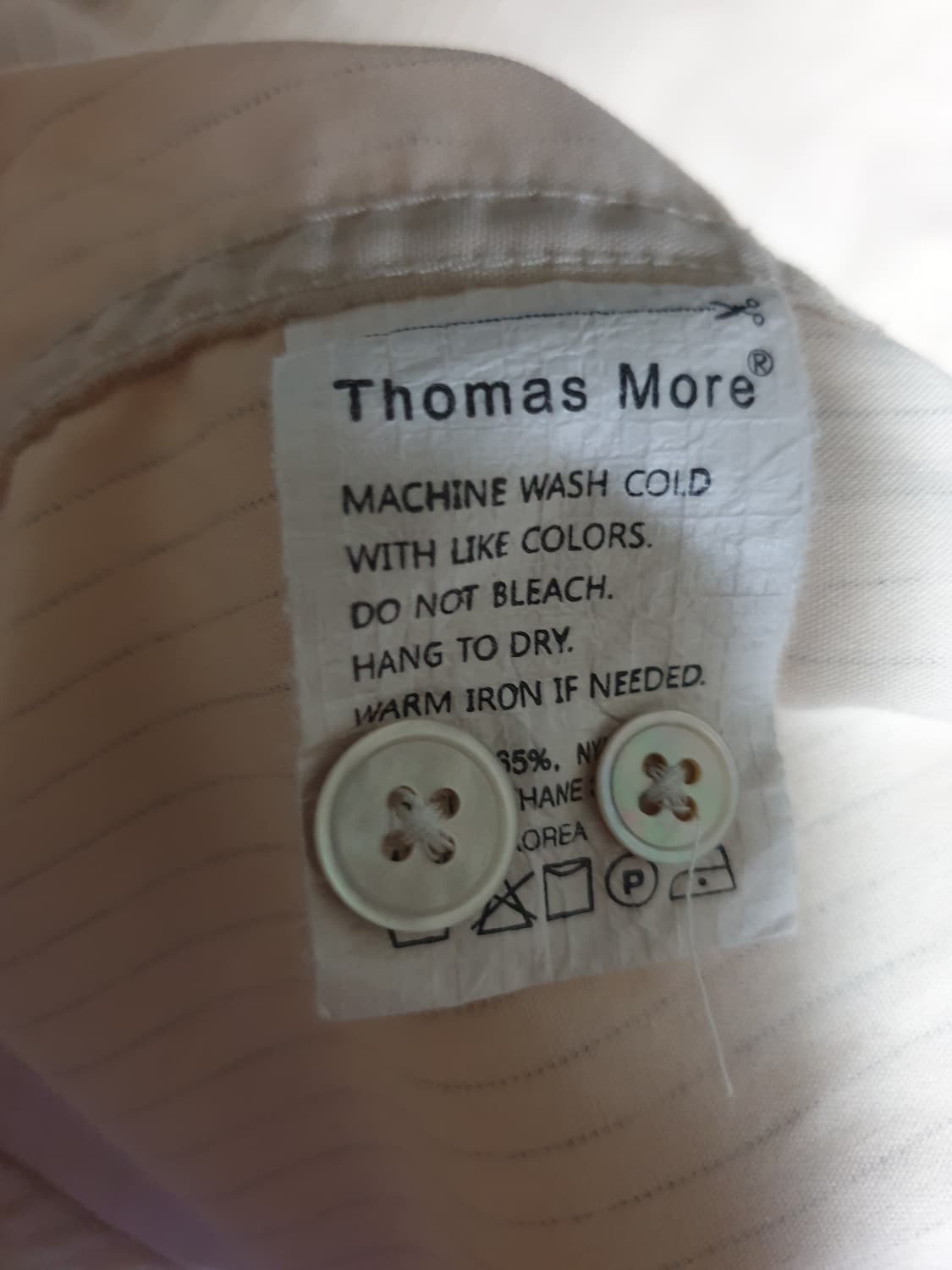 (단종매물)토마스모어 오버핏 스트라이프 코튼 나일론 셔츠 베이지 (S) 상품이미지4