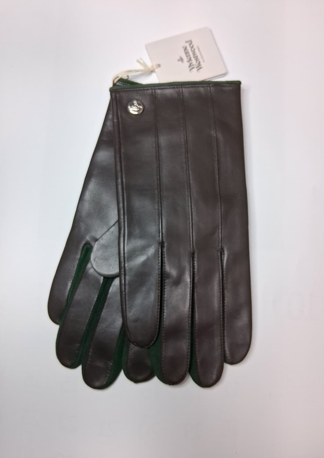 비비안웨스트우드 남성용 다크브라운 가죽 장갑 25cm (새상품) 상품이미지2