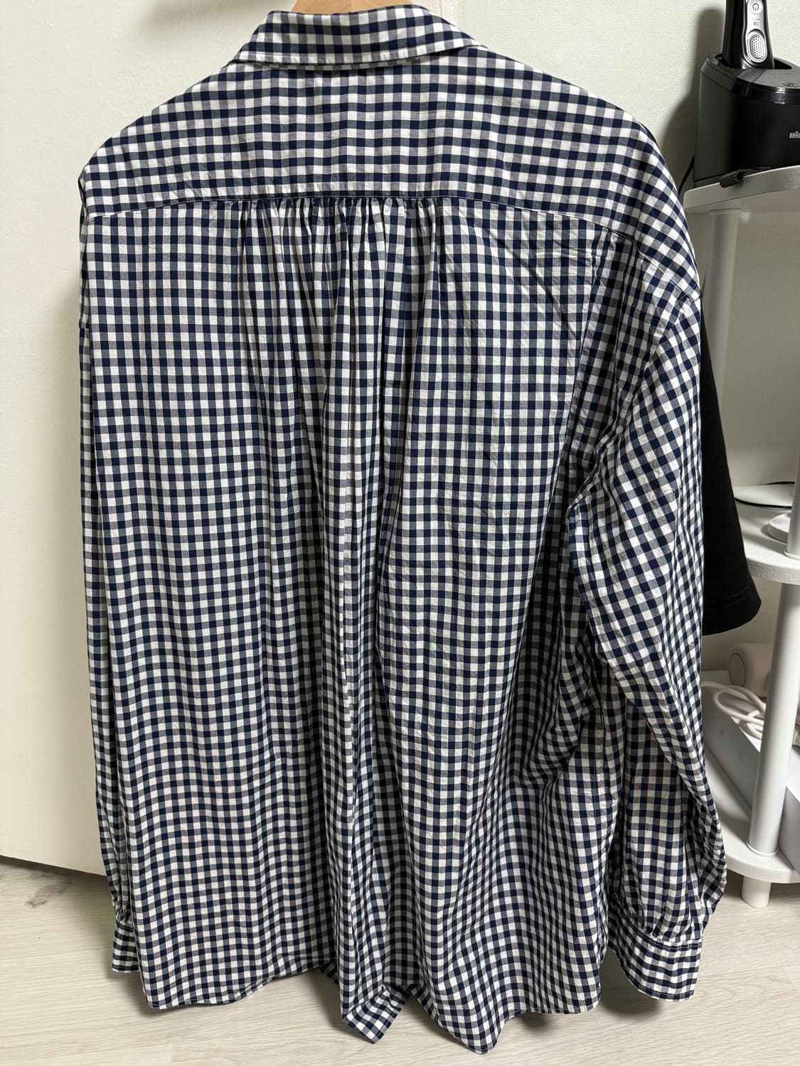 새상품 포터클래식 깅엄체크 롤업셔츠 네이비 상품이미지2