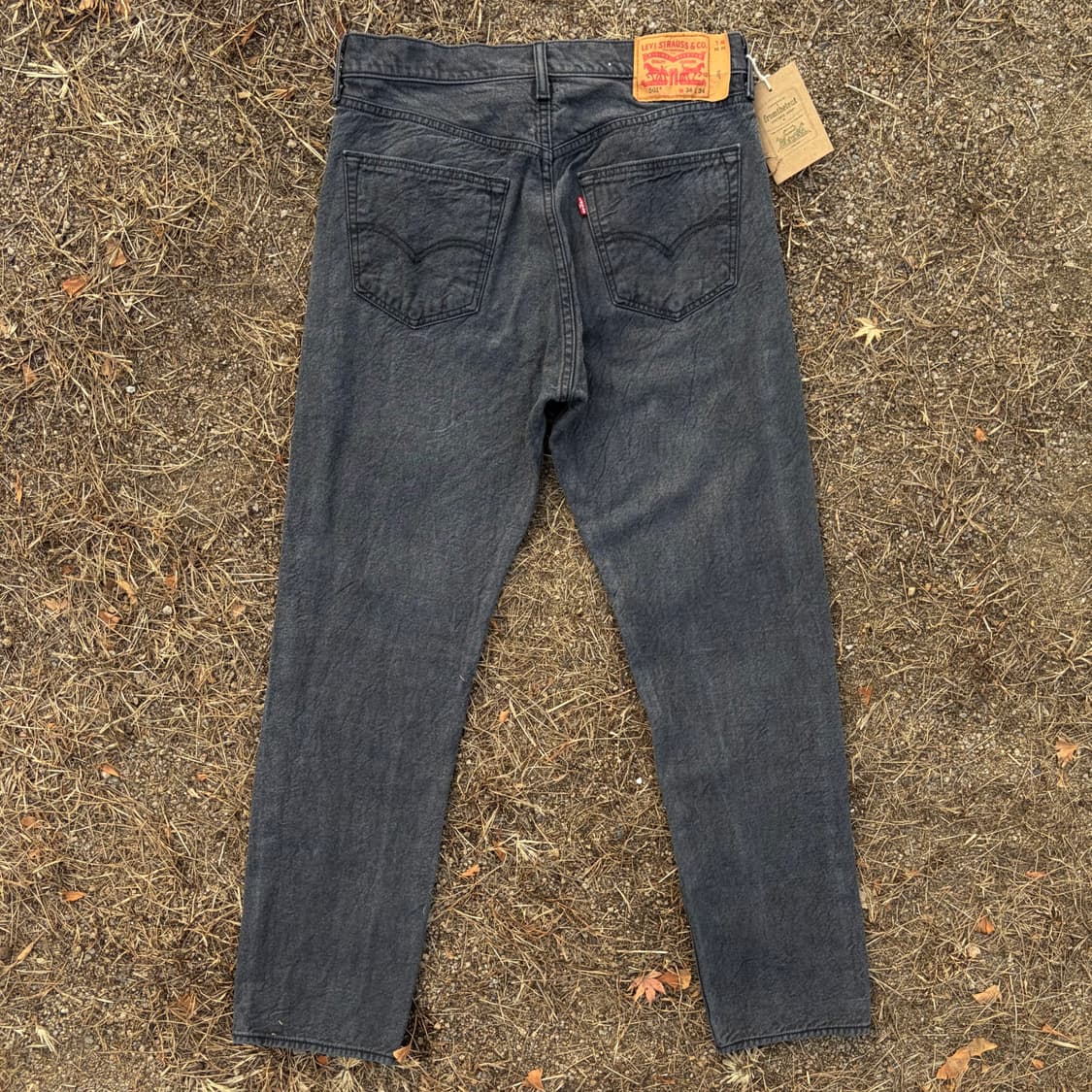 리바이스 501 스트레이트 다크 그레이 데님 (33)  상품이미지4