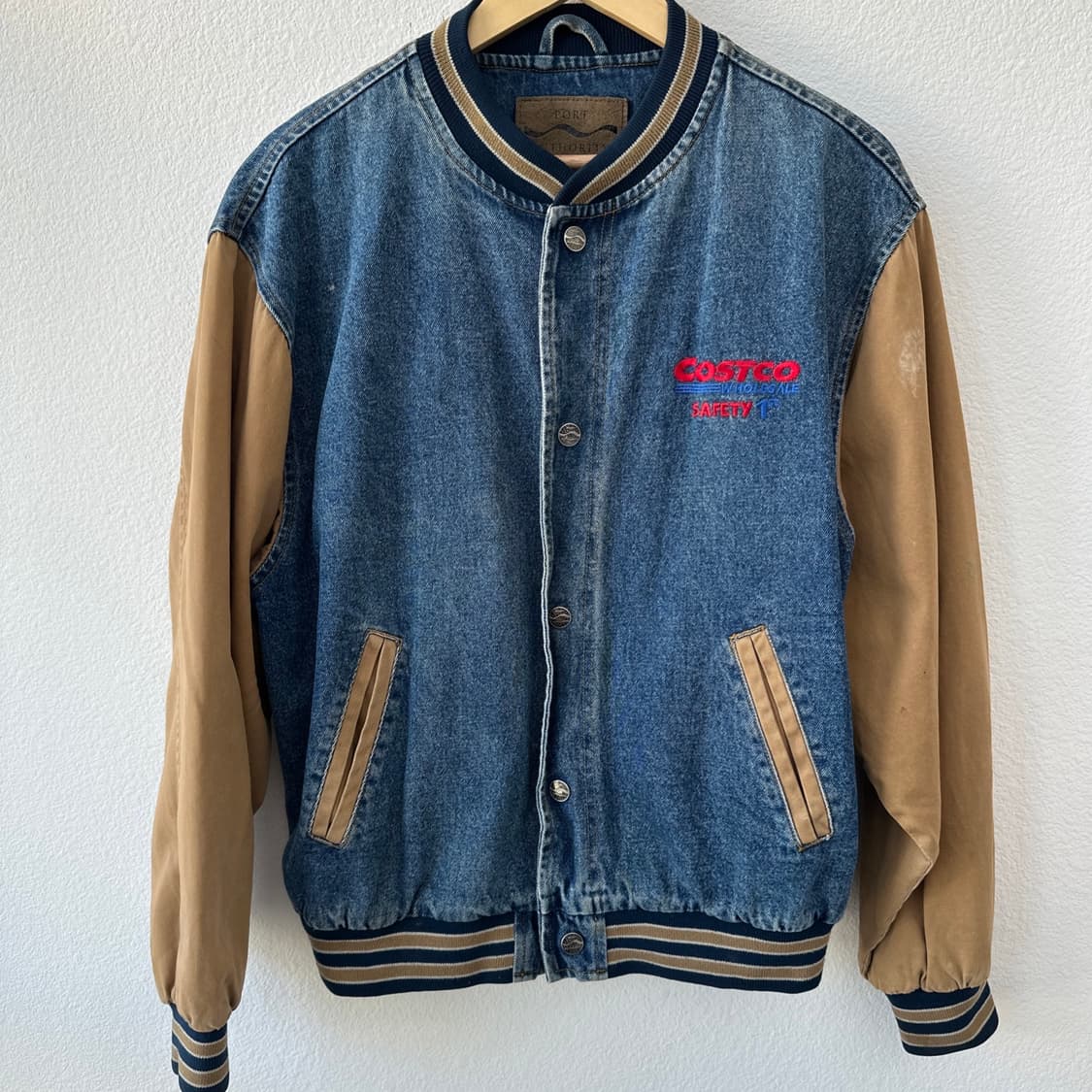 90s Port Authority 코스트코 빈티지 데님 바시티 자켓 상품이미지1