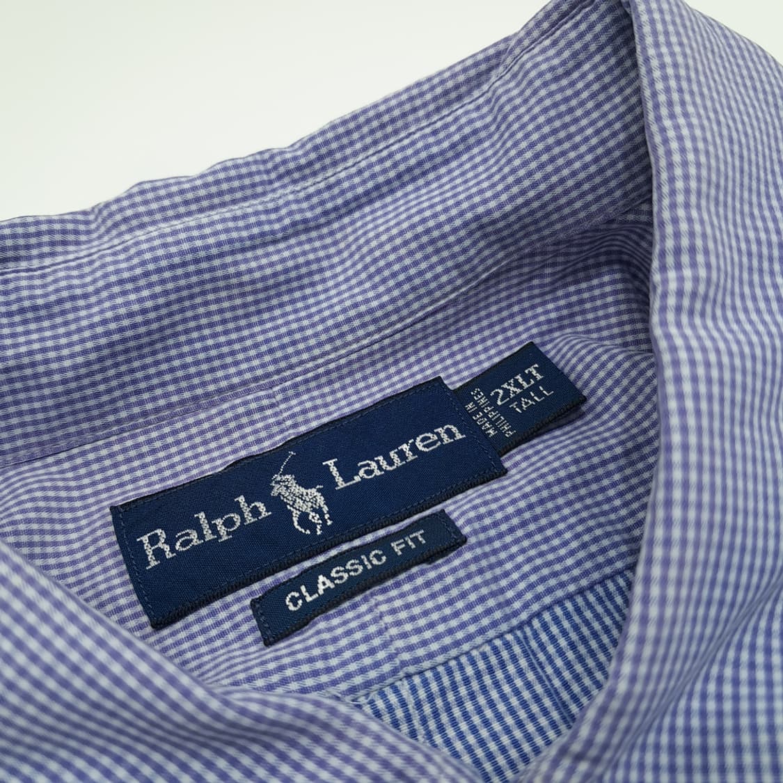 CN832 2XLT 폴로 랄프로렌 블루퍼플 투톤 도트체크 긴팔 셔츠 남방 상품이미지4