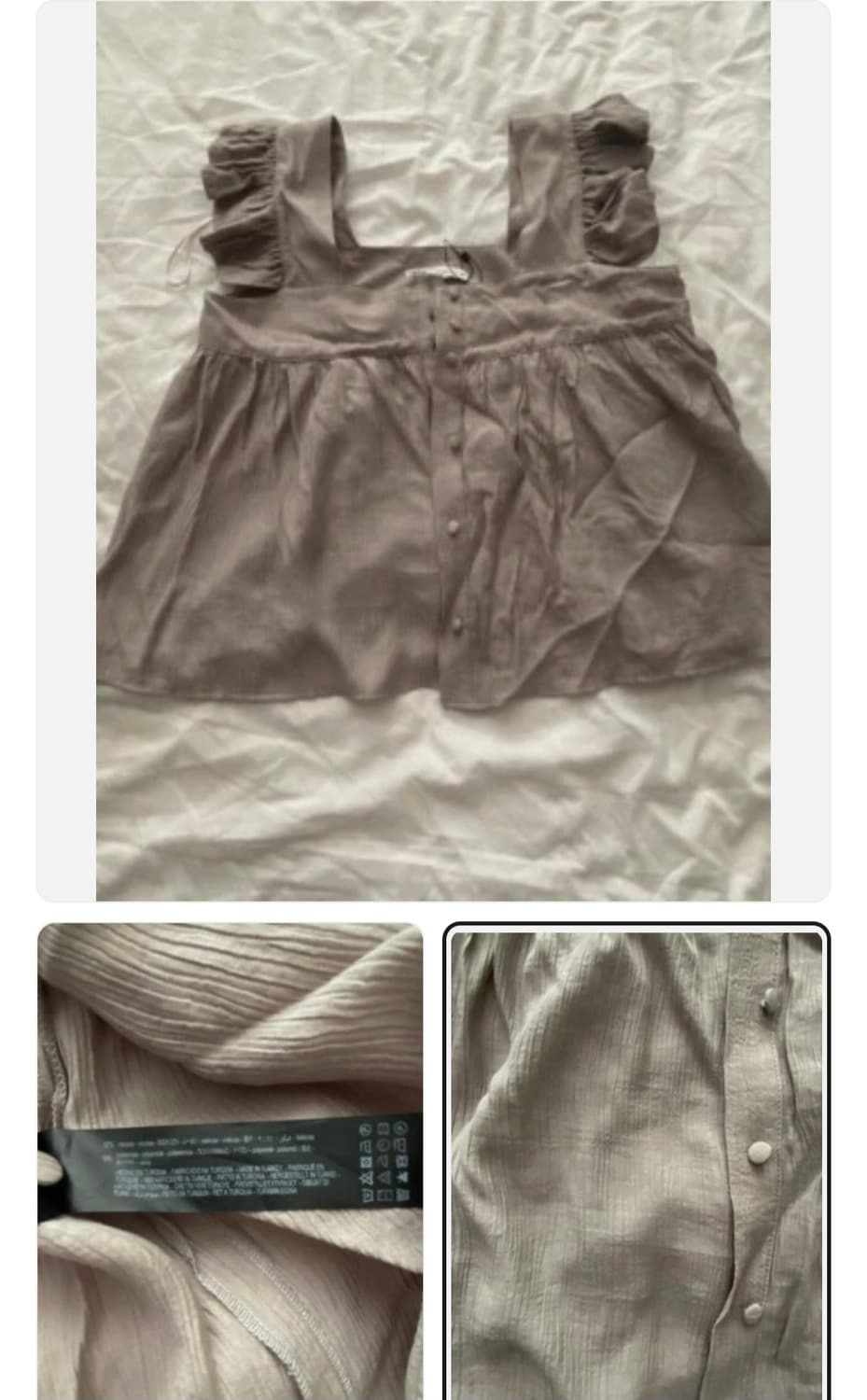 M상태최상) ZARA 자라 러플 블라우스 / 여리핏 베이지 탑 상품이미지2