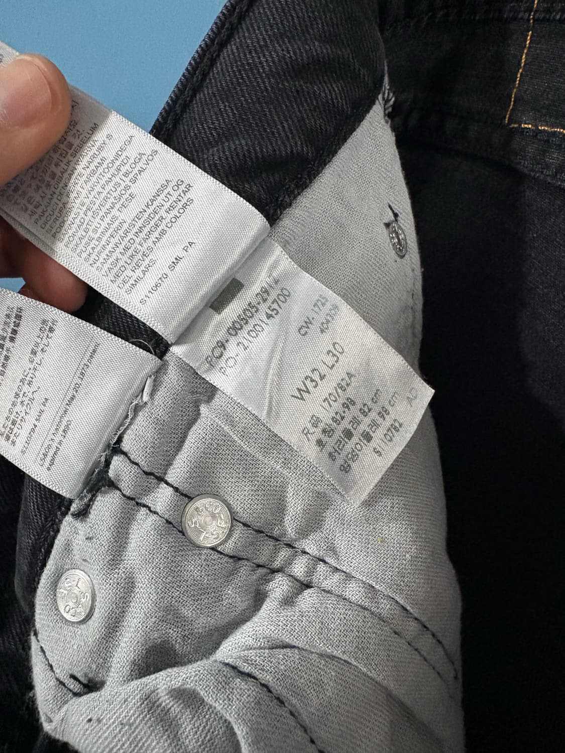 00’s Levis black 505 denim pant. 상품이미지4