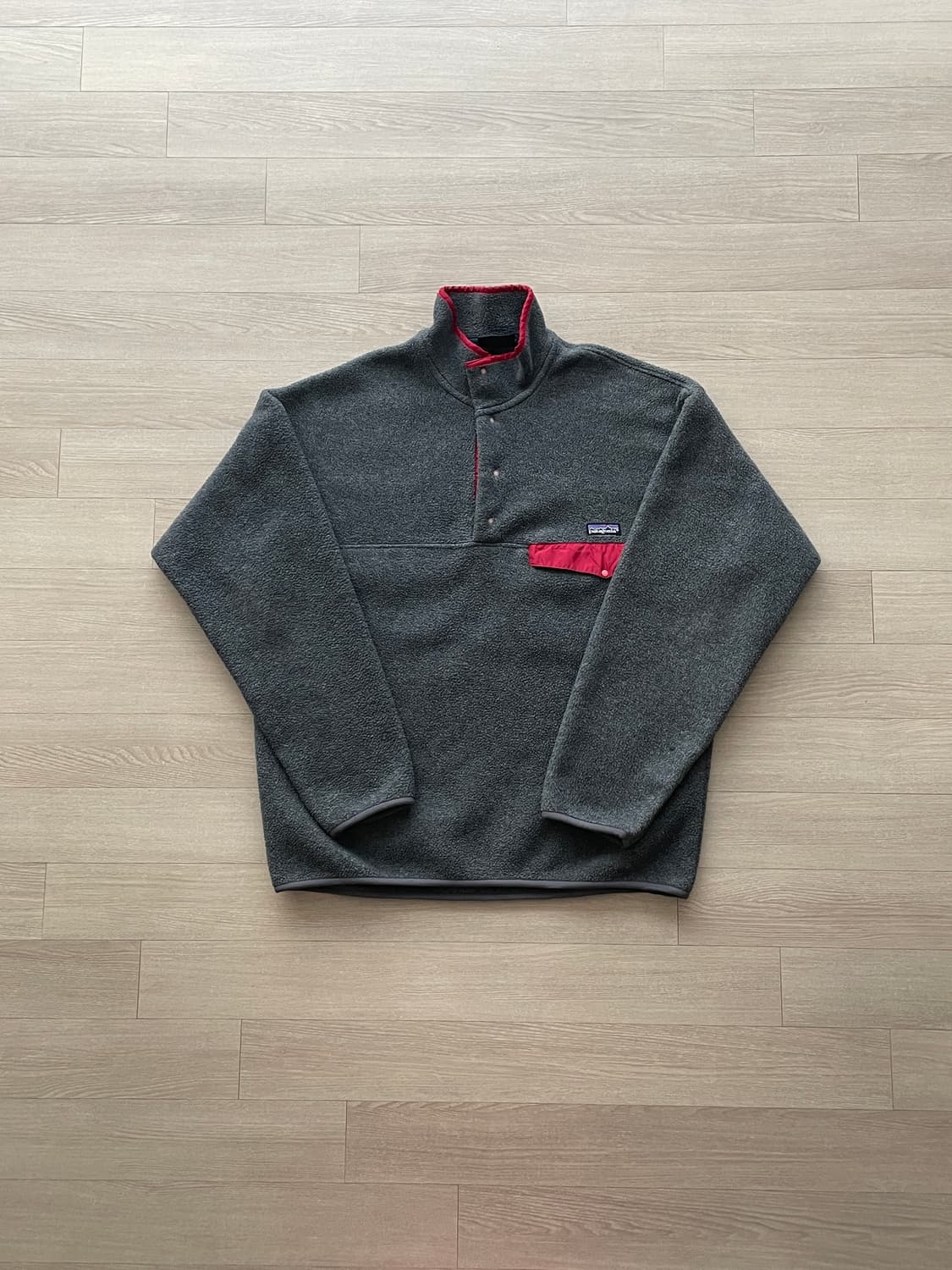 90s 파타고니아 신칠라 니켈 그레이 레드 플리스 patagonia 상품이미지1