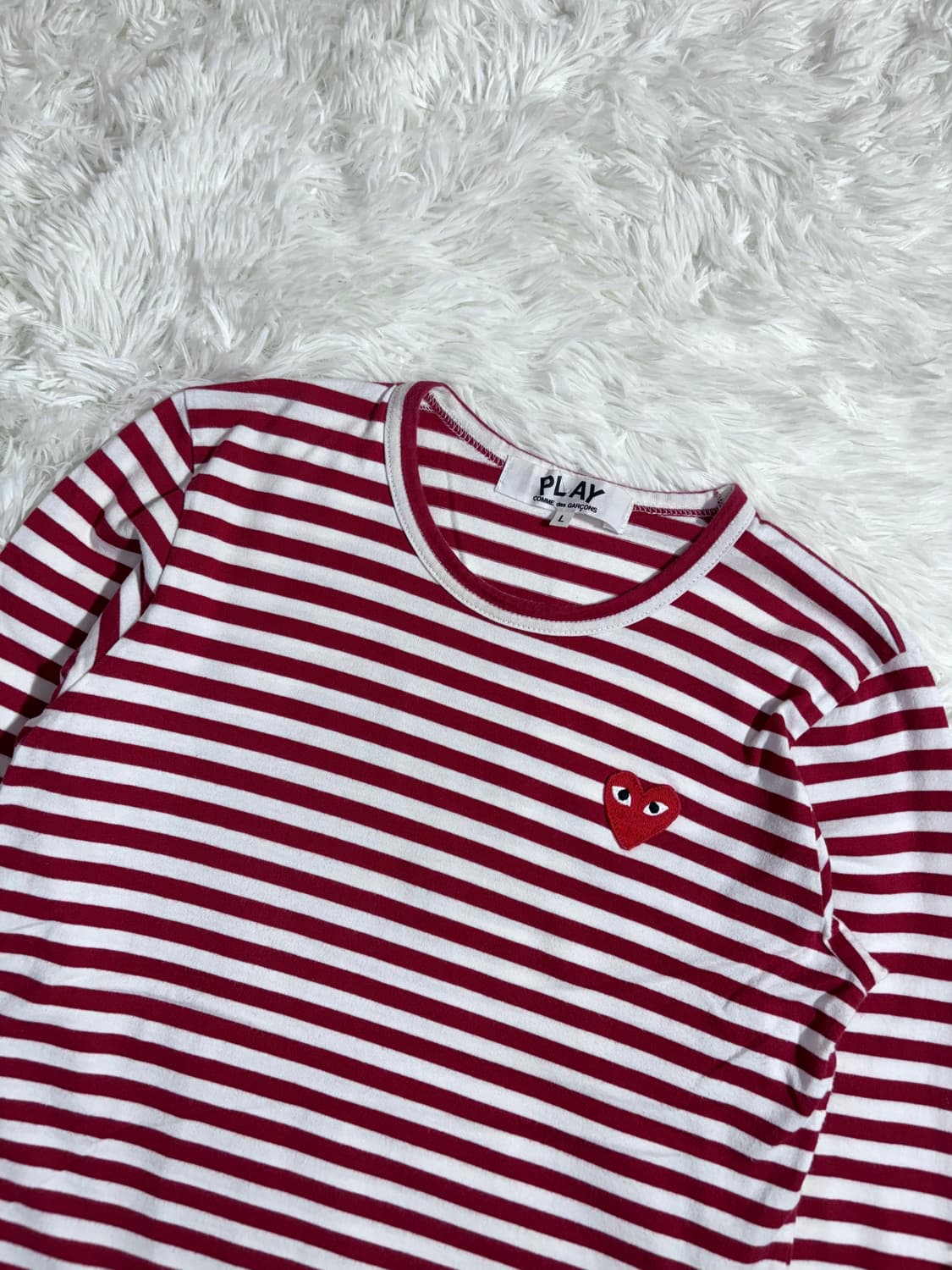 꼼데가르송 레드 와펜 스트라이프 슬리브  상품이미지4