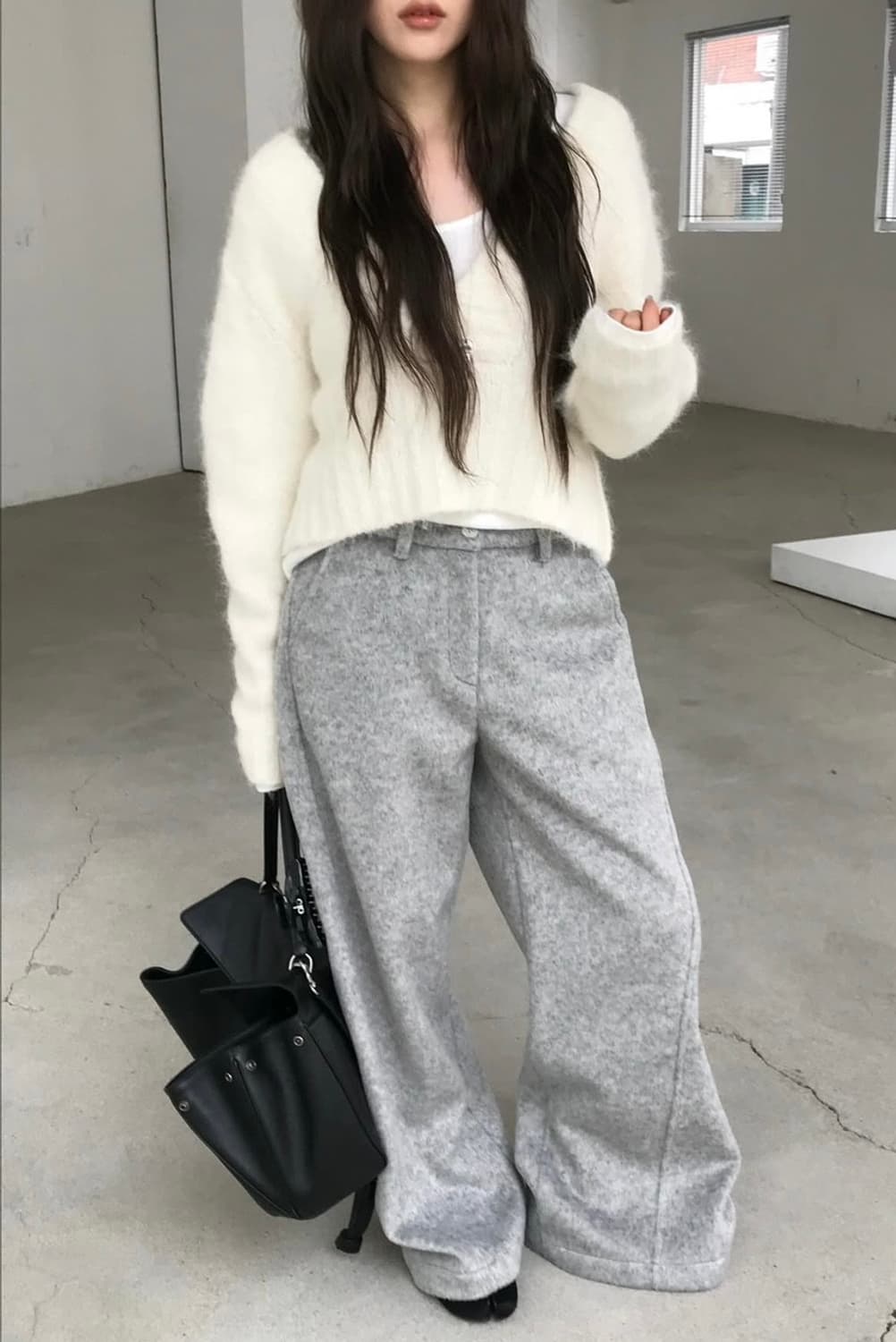 [새상품] 누즈 알파 울 팬츠 울 슬랙스 : 연그레이 상품이미지2