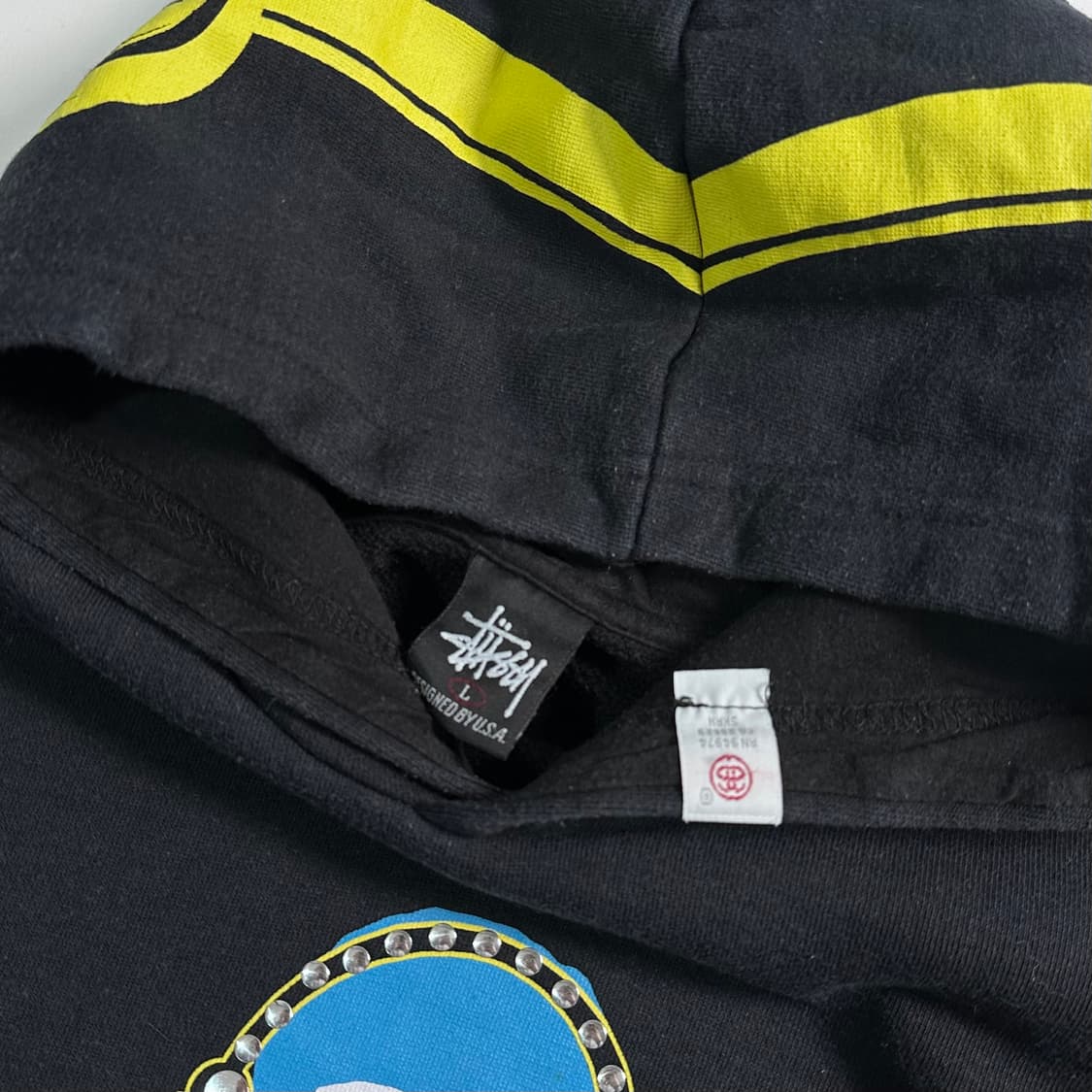 90s 스투시 스컬 헤드폰 후드티 상품이미지5