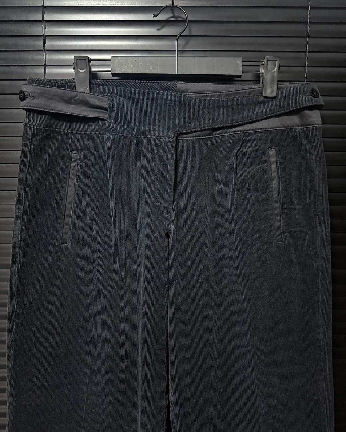 엠포리오 아르마니 골덴 코듀로이 블랙 검정 32 와이드 슬랙스 명품 바지 상품이미지1