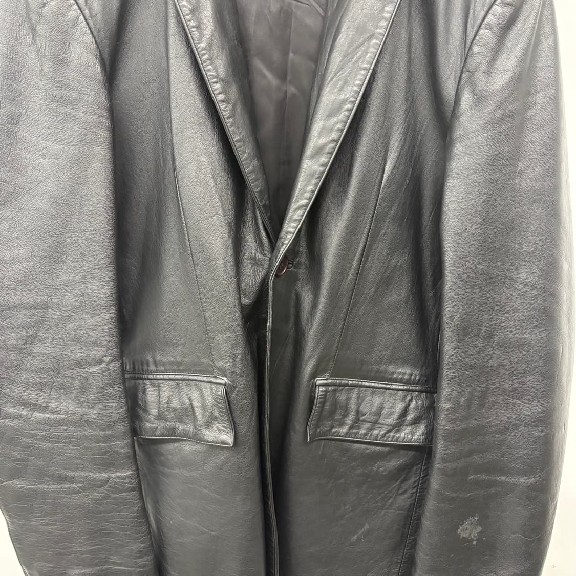 빈티지 리얼레더 소가죽 블랙 가죽자켓 L 상품이미지2