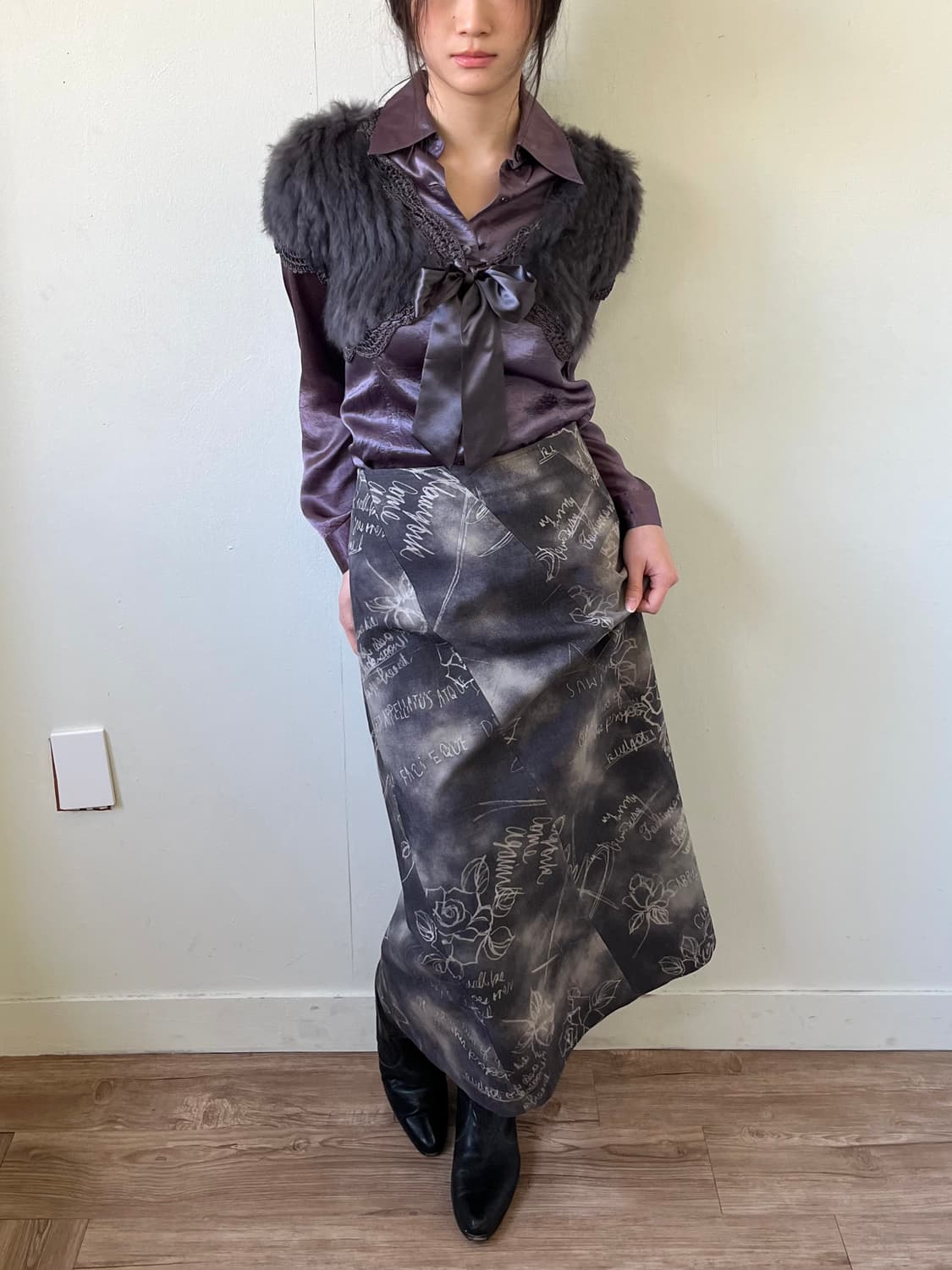 Topyo 드로잉 스커트 상품이미지4