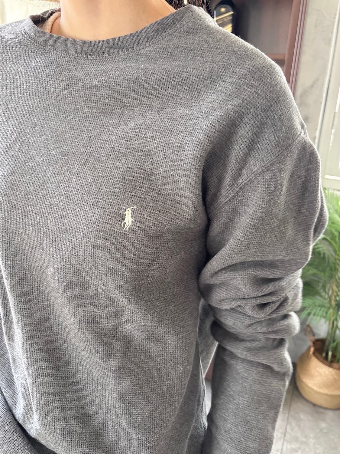 폴로 와플 롱슬리브 그레이 상품이미지3