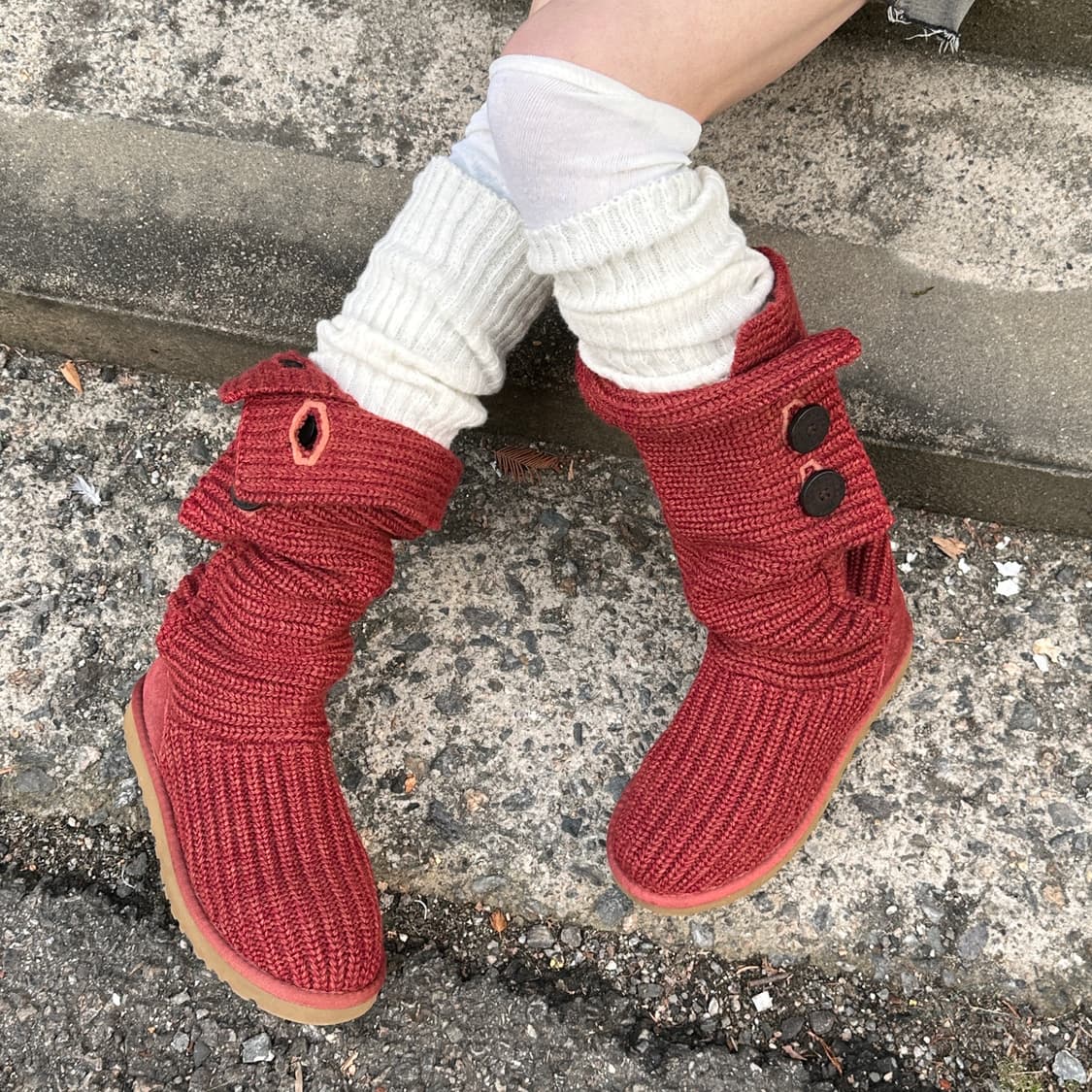 00s 러스티 레드 어그 카디 니트 부츠 상품이미지7