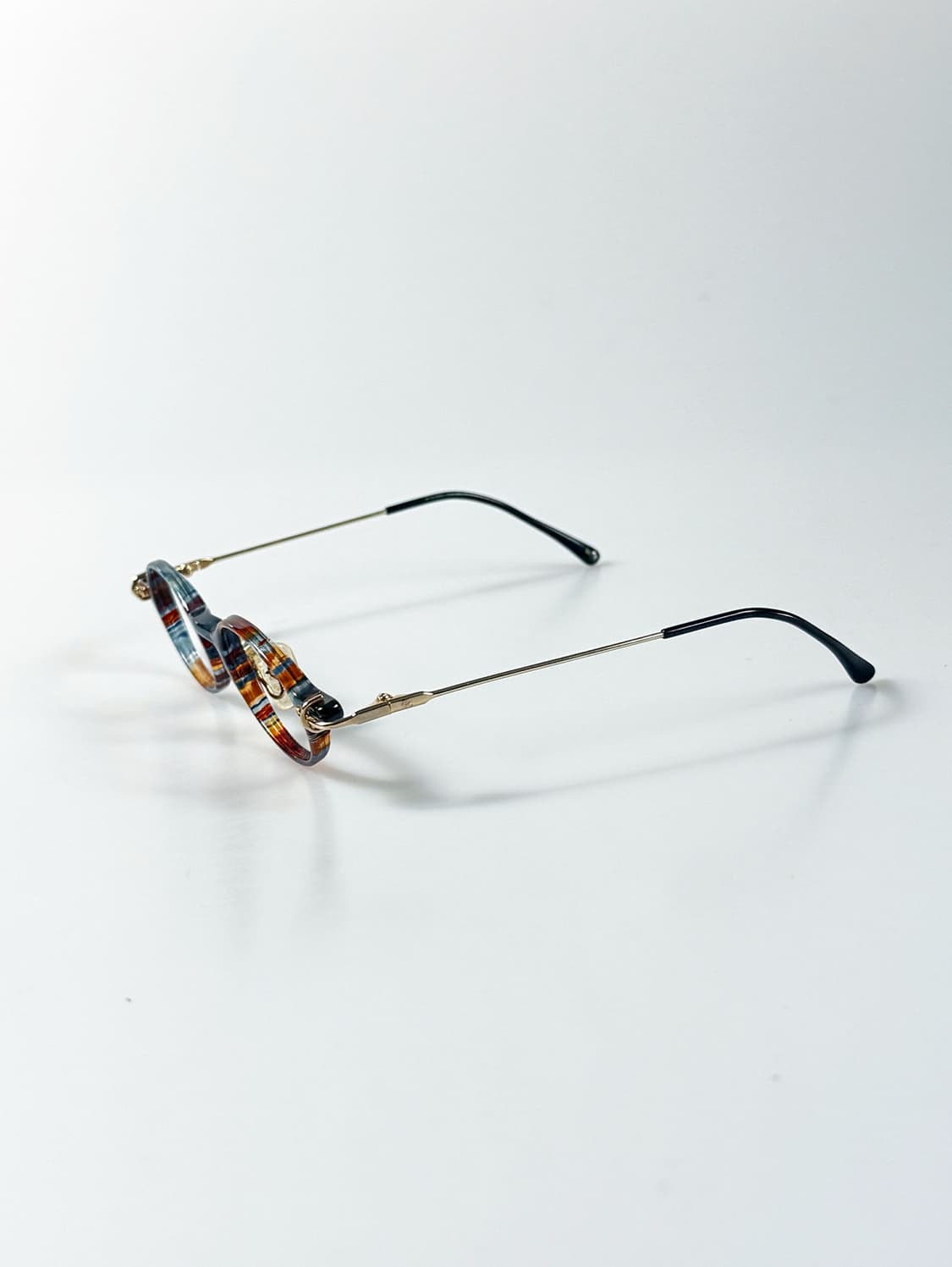 90s 피에르 발망 패턴 오벌 뿔테 프레임 빈티지 안경 상품이미지3