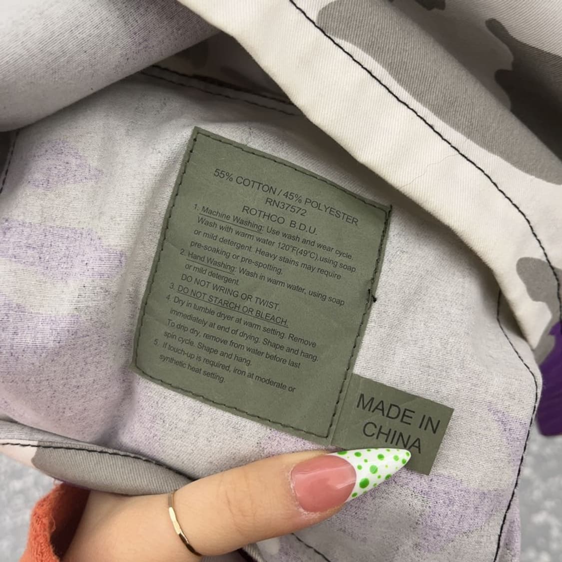 로스코 밀리터리 BDU 퍼플 카모 워크 자켓 C08868 상품이미지6