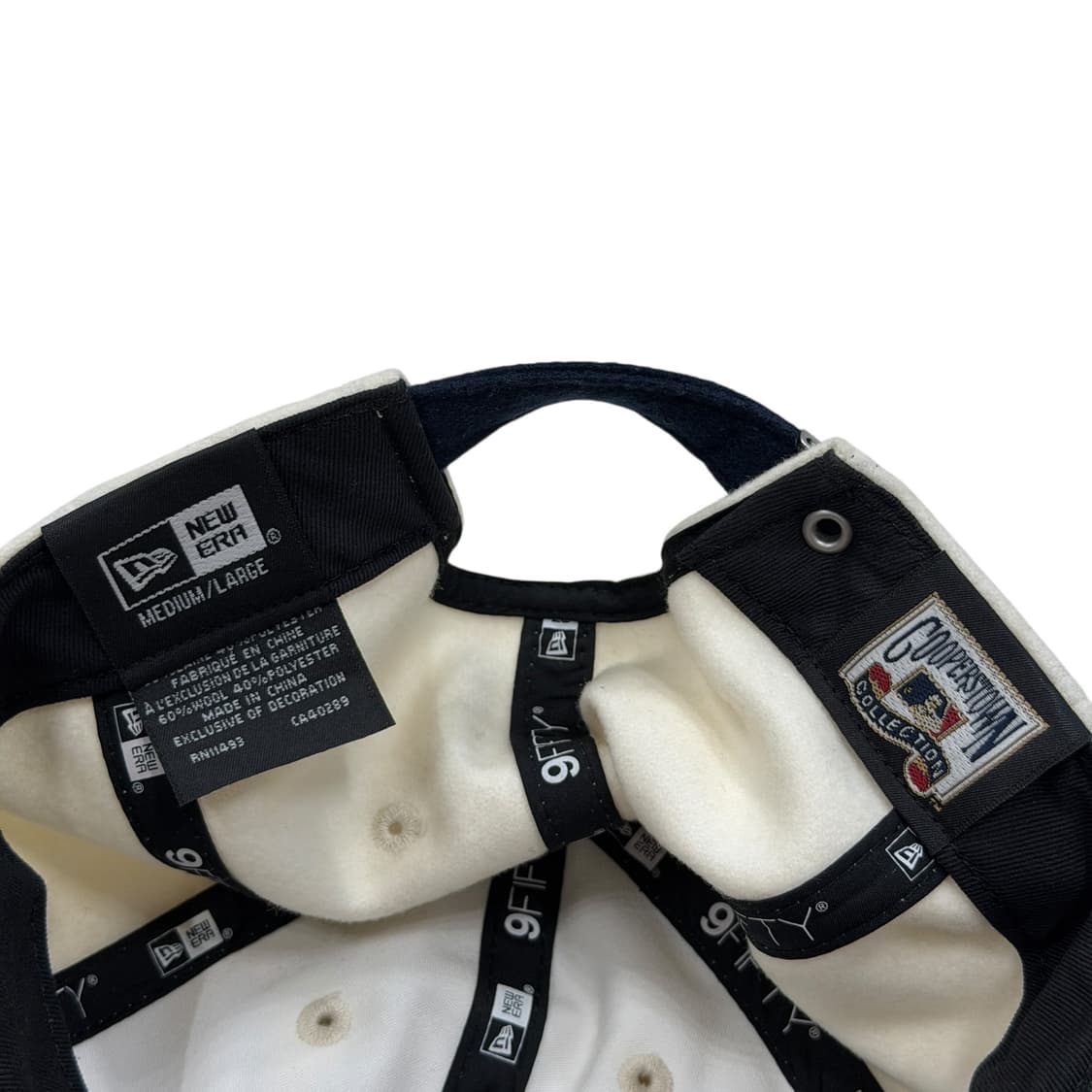 뉴에라 빈티지 쿠퍼스타운 멜튼 울 뉴욕양키스 NY 스냅백 모자 크림네이비 상품이미지4