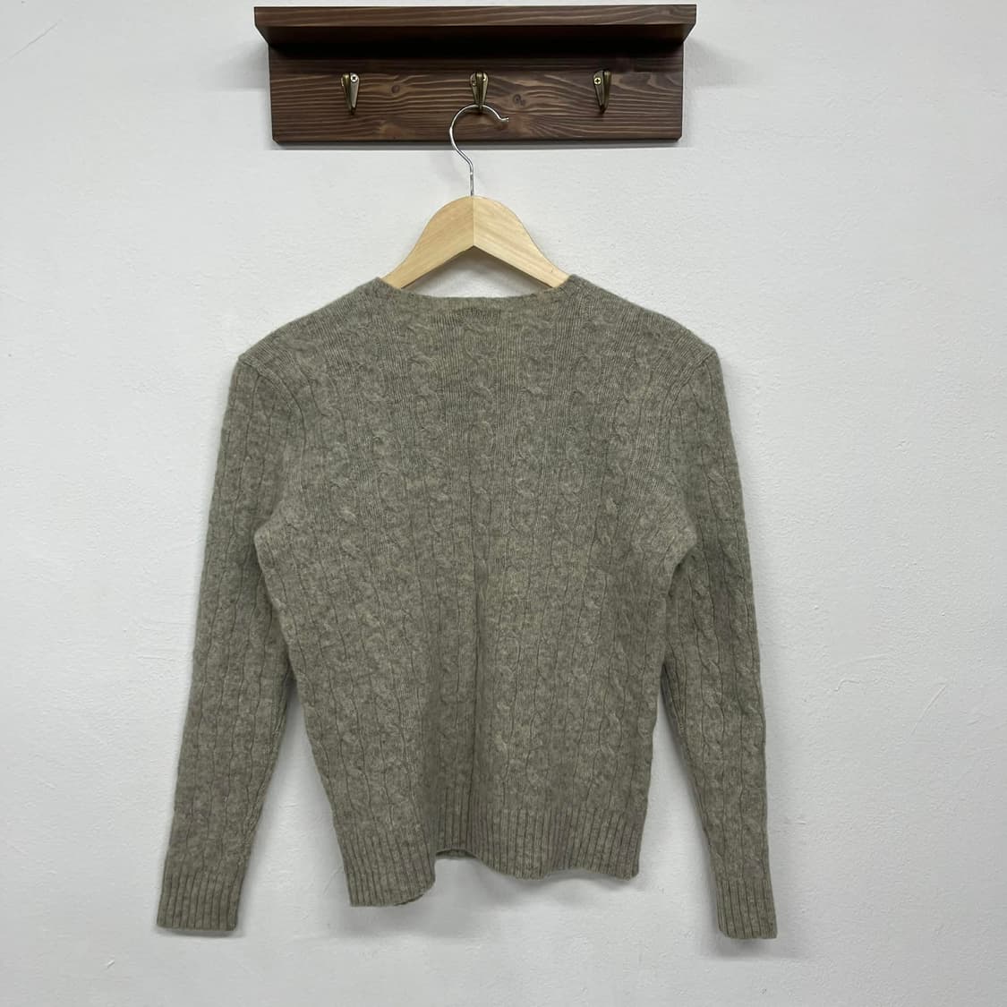 폴로 랄프로렌 울 캐시미어 프리미엄 케이블 니트 스웨터(L) 상품이미지5