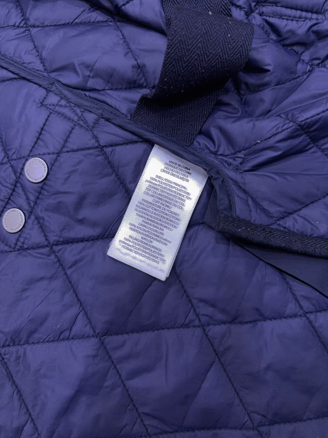 폴로 랄프로렌 코듀로이 카라넥 퀼팅자켓 네이비 L 상품이미지10
