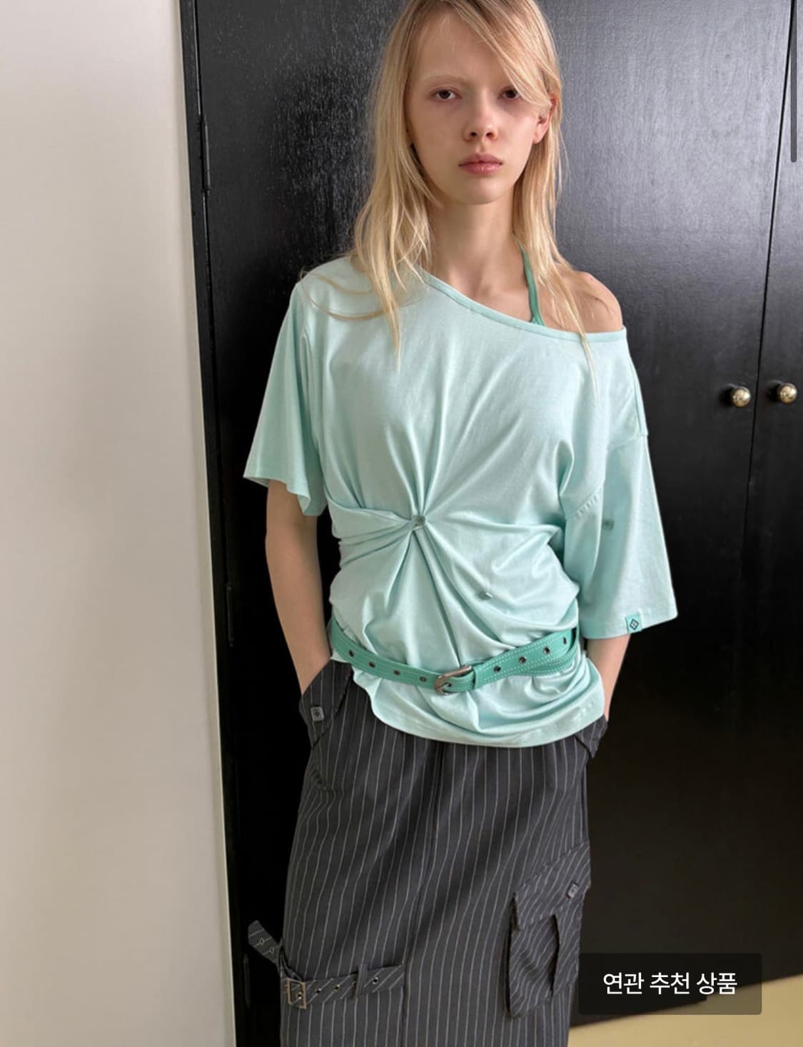 헤레틱 heretic BUTTON T-SHIRT / sky mint 상품이미지1