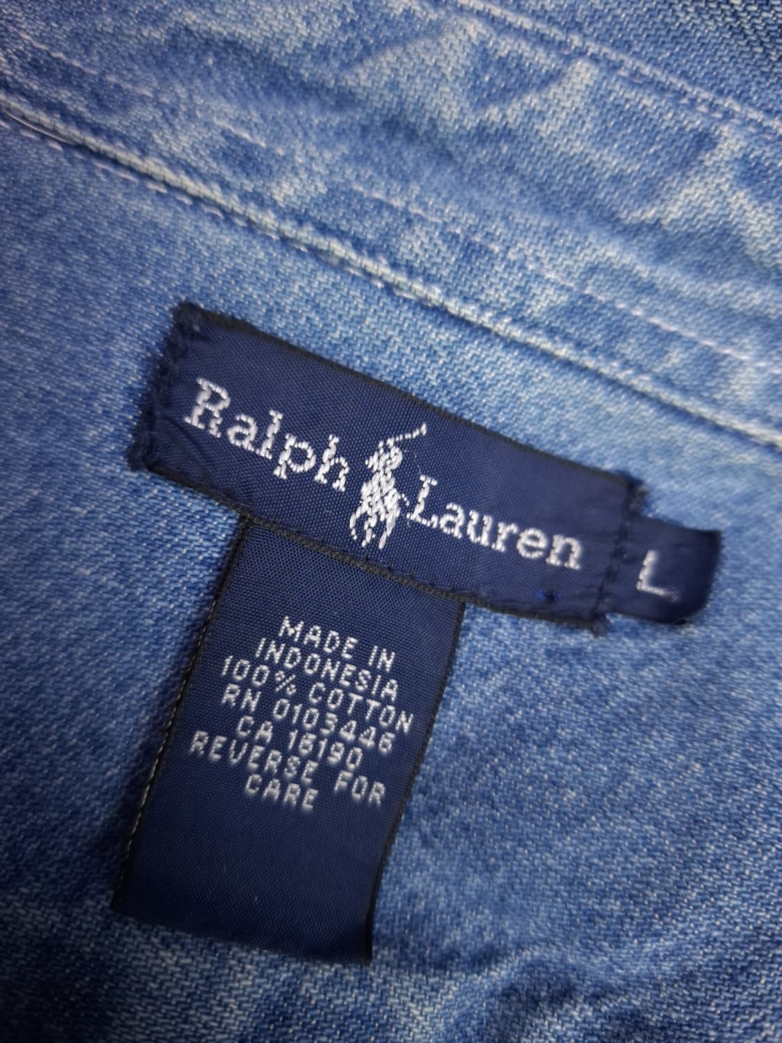 오리지날 90's 랄프로렌폴로 멀티포니 데님 셔츠 상품이미지4