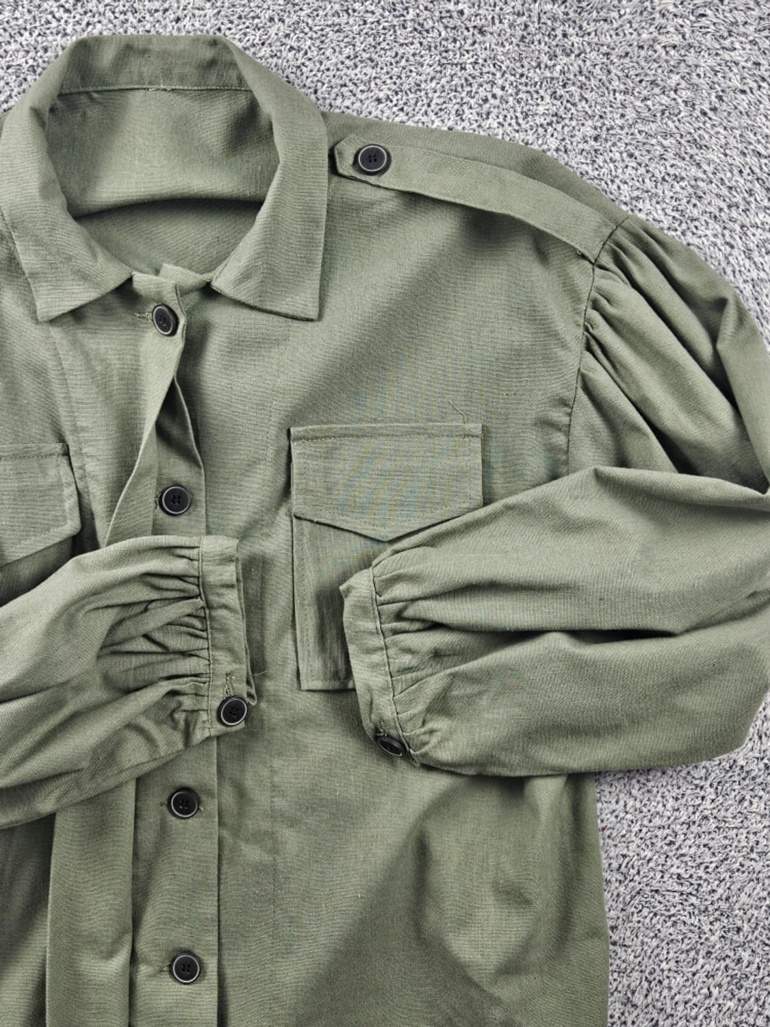 빈티지 올리브 포켓 셔링암 셔츠 ( L추정 ) / 11247 상품이미지10
