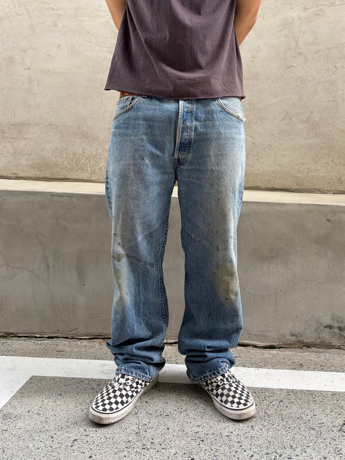 90’s Levi’s 501 USA denim hard washed 상품이미지3