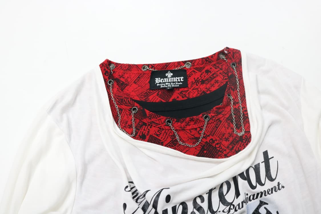 Beaumere 보메르 펑크 록 레이어드 체인 롱슬리브 티셔츠 상품이미지4