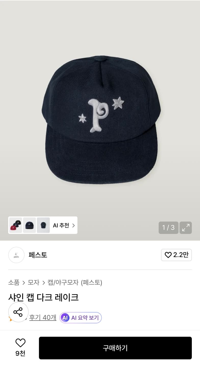 페스토 네이비 모자 상품이미지1