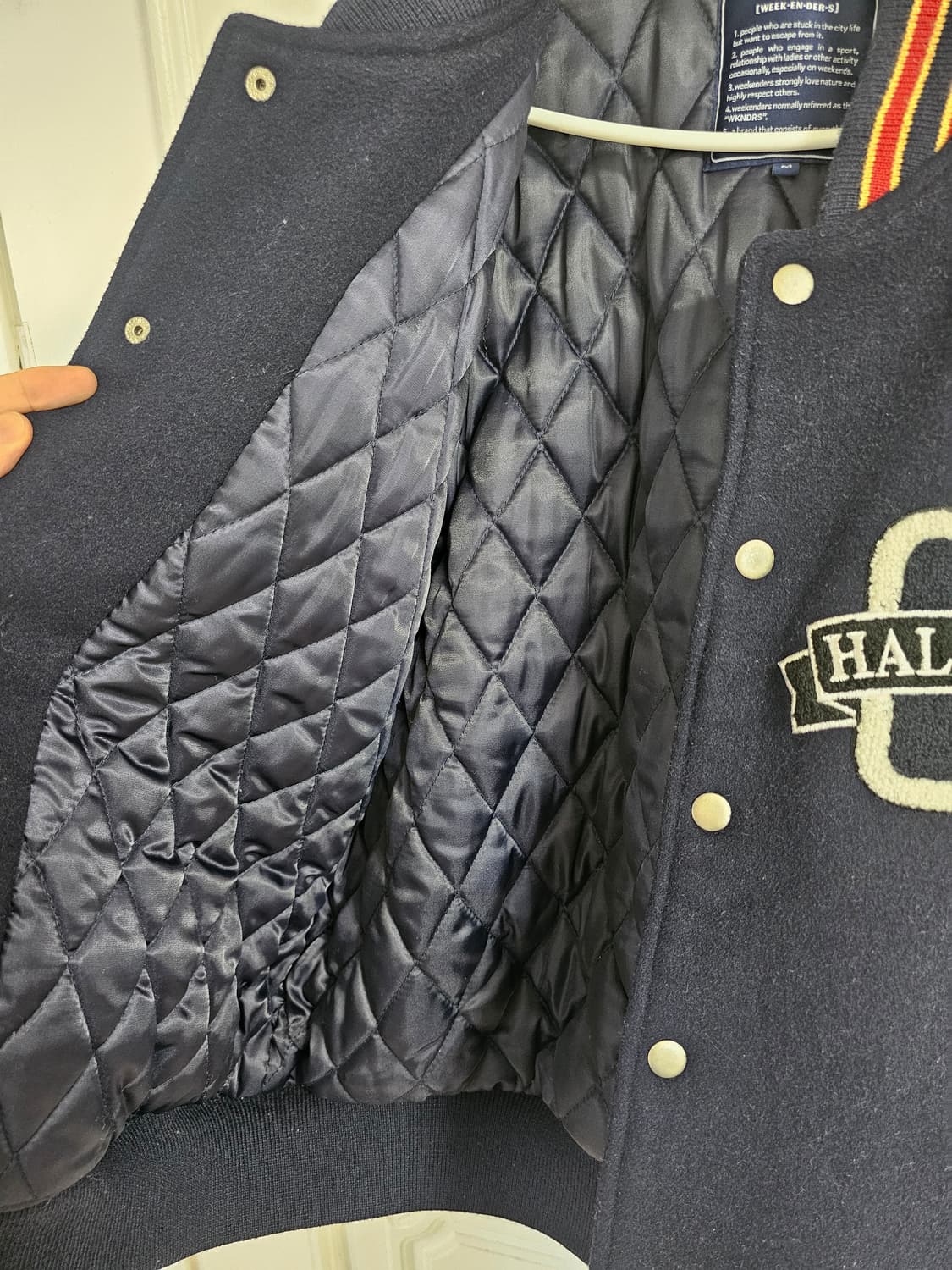 WKNDRS(위캔더스) H.O.F VARSITY JK (NAVY) 상품이미지5