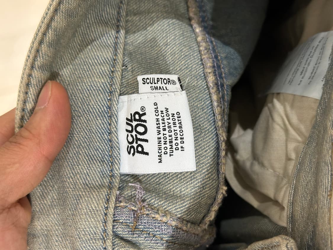 스컬프터 리버스 블록 데님 S 상품이미지3