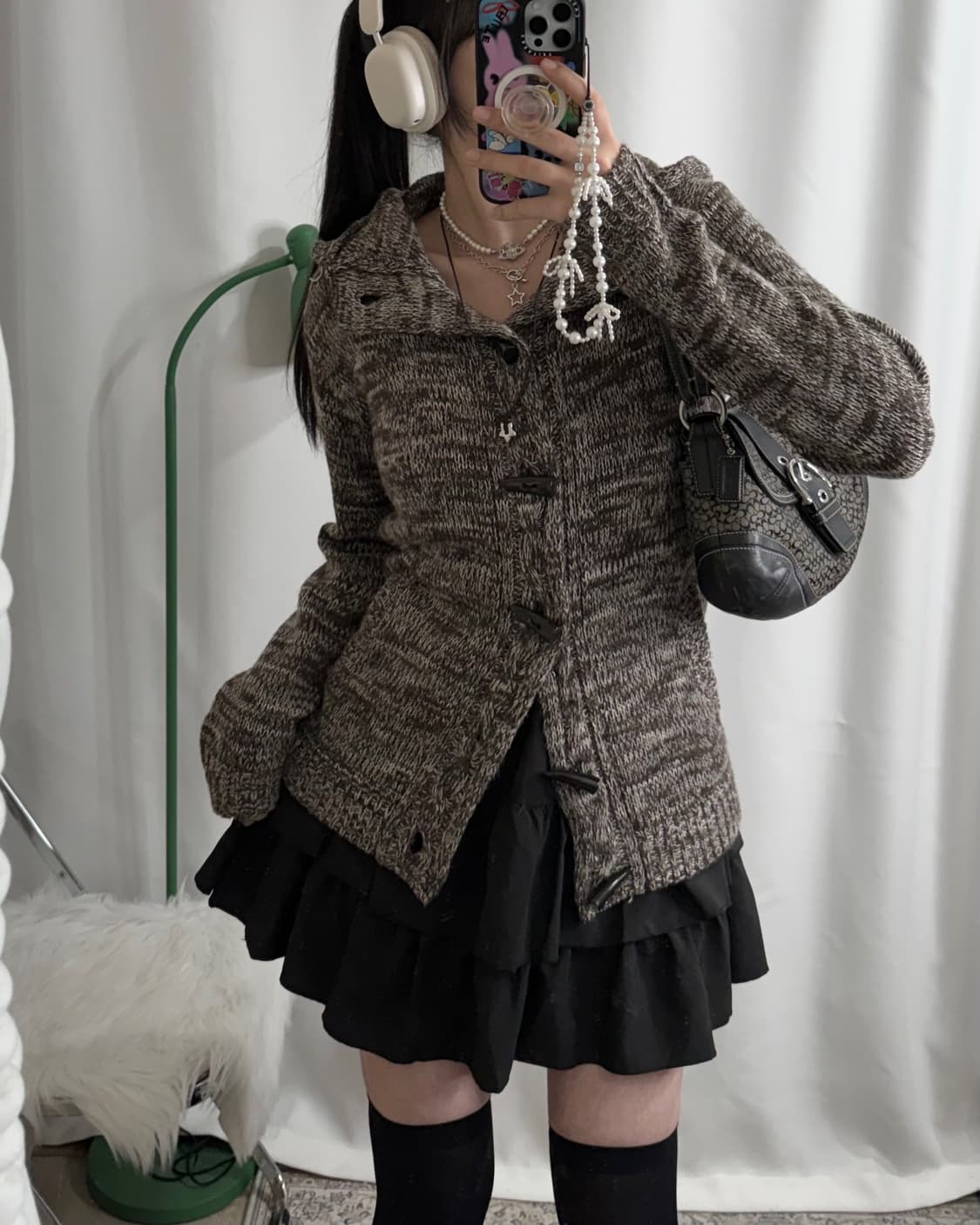 브라운 오레오 더플 후드 가디건  상품이미지3