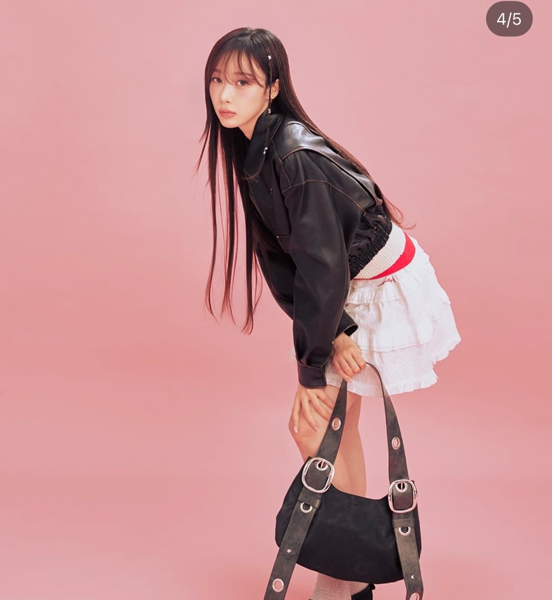 왁키밀리 가죽자켓 + 프릴 스커트 상품이미지2