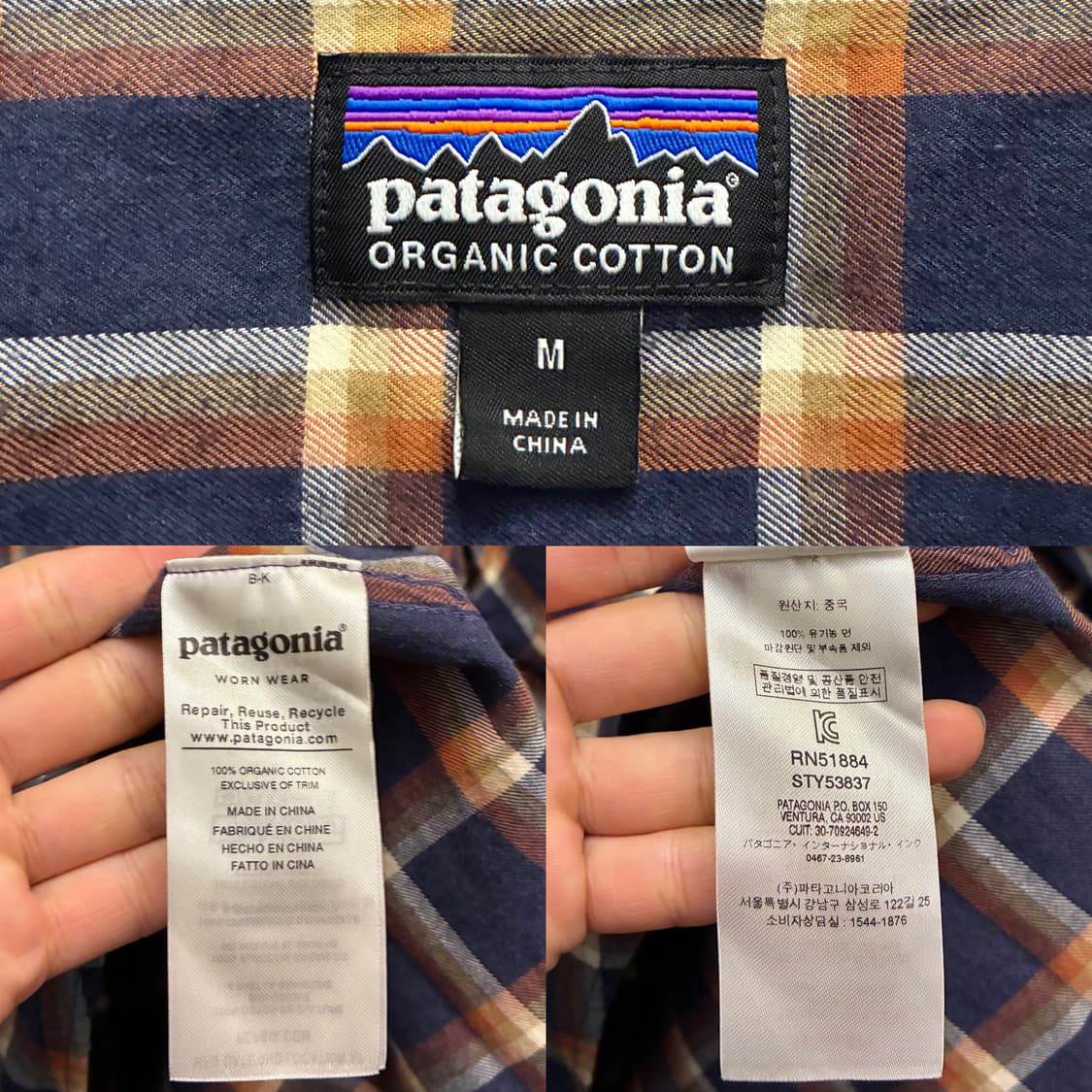 (M~L)파타고니아 오가닉코튼 투포켓 플란넬 체크셔츠 상품이미지10