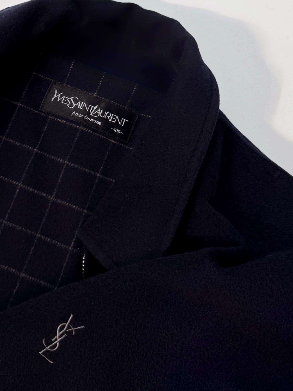 입생로랑 오버핏 90‘s 캐시미어 울 블루종 스윙 자켓 상품이미지4