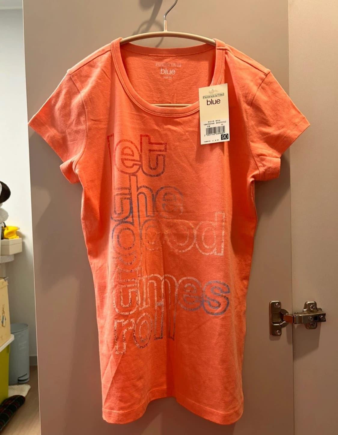 (새상품)플로렌스 오렌지 코랄 핑크 반팔 티셔츠 90 여름 데일리 빈티지 상품이미지1