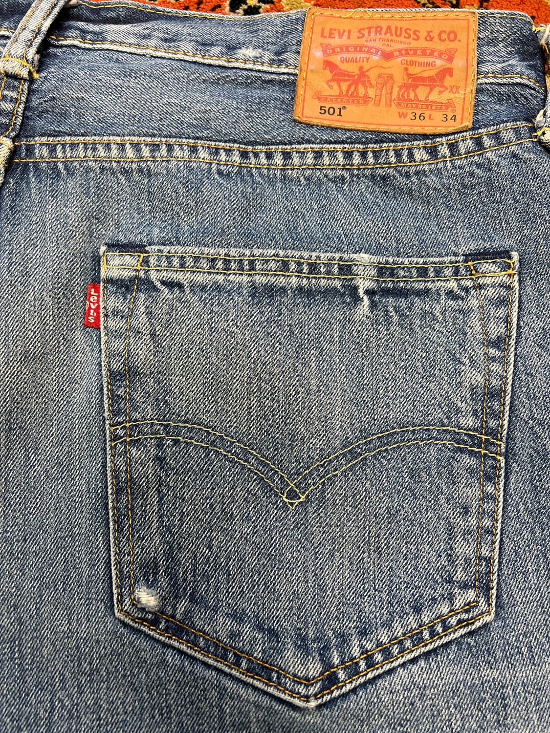 [36] 리바이스 501 빈티지 연청 데님 팬츠 상품이미지5