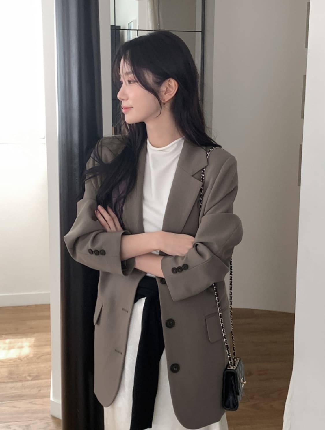 로렌하이 애쉬모카 클래식 싱글 미디자켓S 상품이미지1