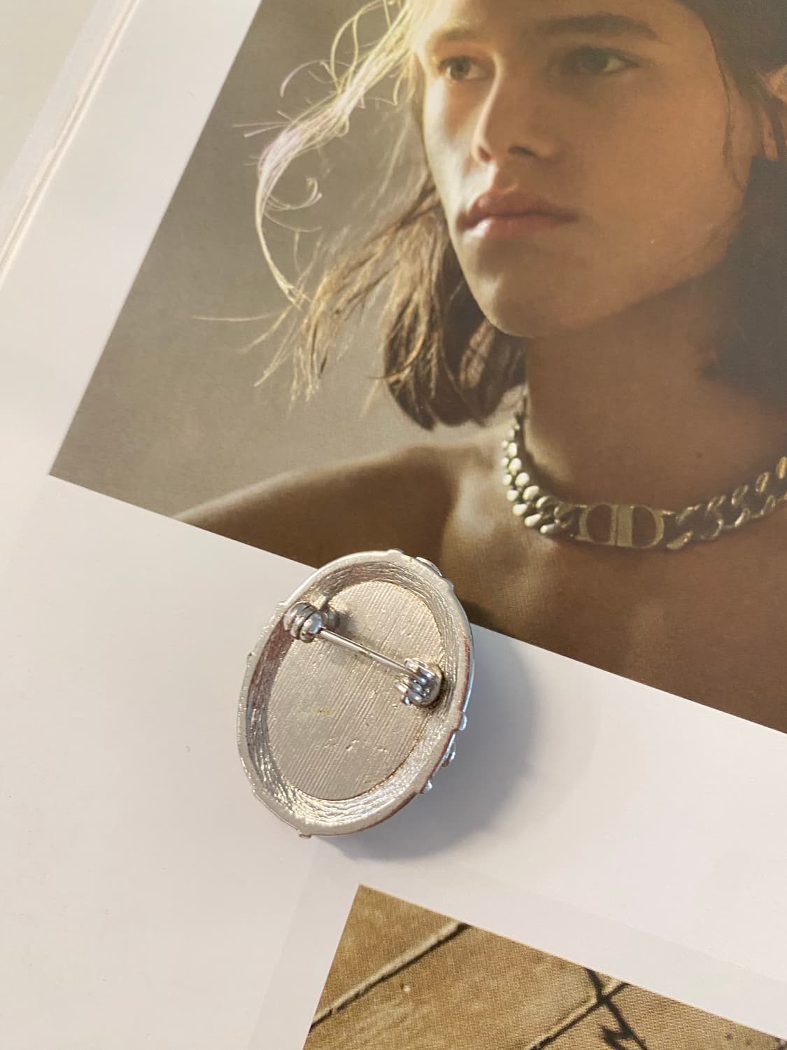 빈티지 오벌 블랙 스톤 브로치  상품이미지5