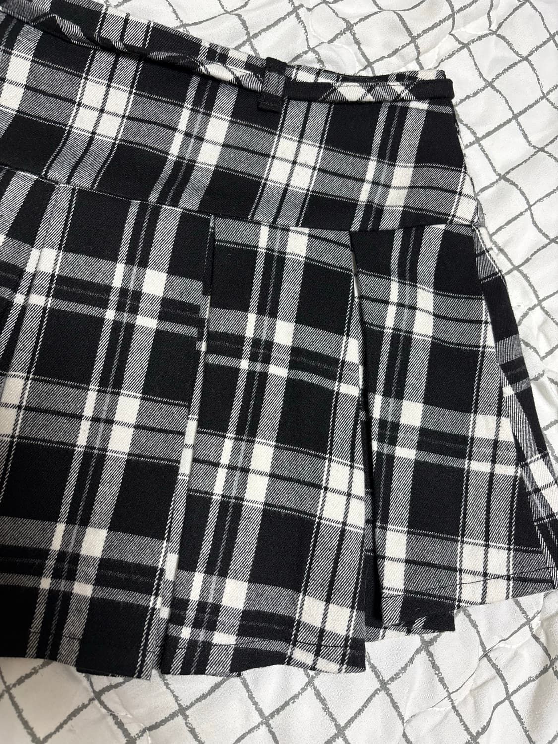 클리시어 허깅 리본 플리츠 체크 스커트 S 더티스 쓰리타임즈 상품이미지7