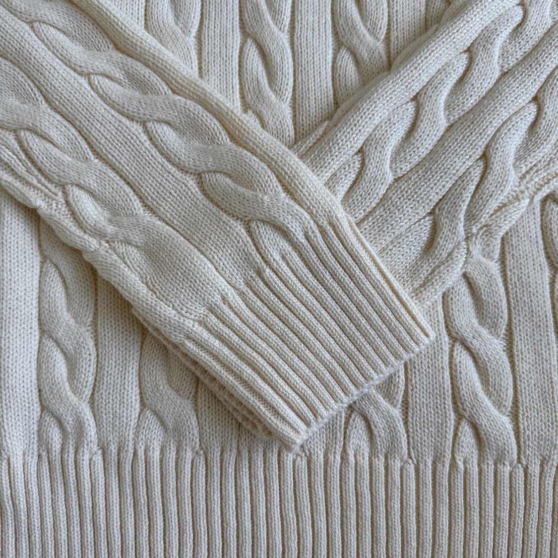 폴로랄프로렌 꽈배기 하프집업 니트 아이보리 상품이미지4