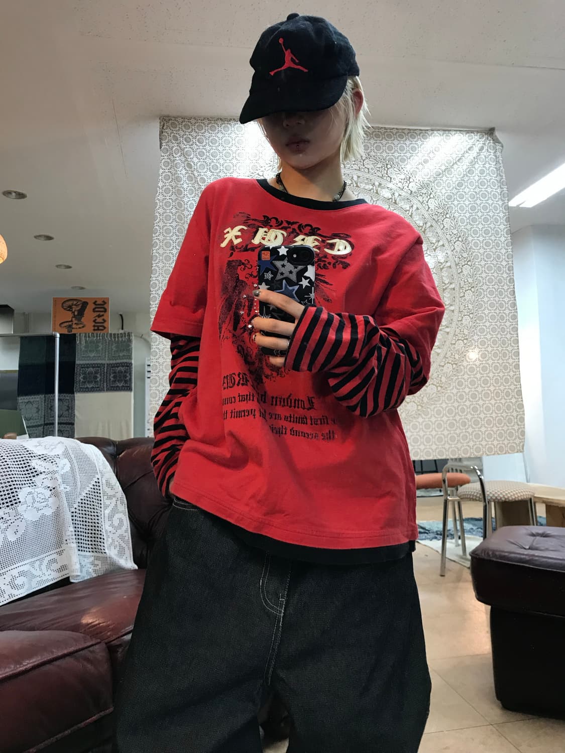 Crux 프린팅 레이어드 롱 슬리브  상품이미지1