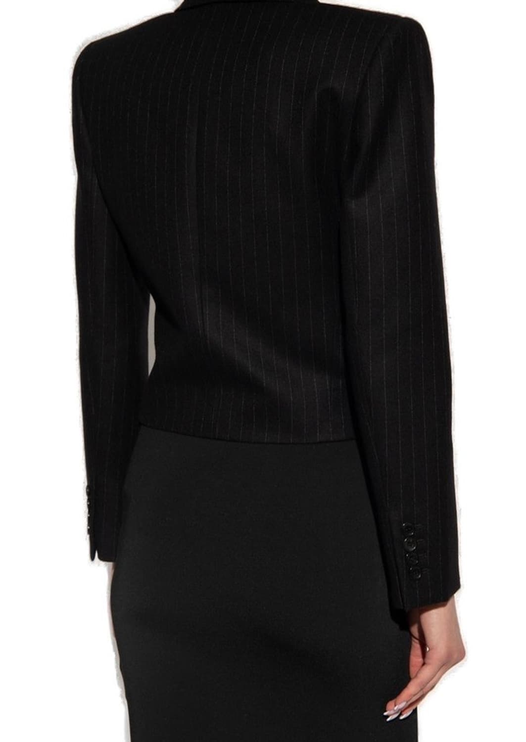 생로랑 스트라이프 울 느와르 끄레 크롭 자켓 상품이미지8