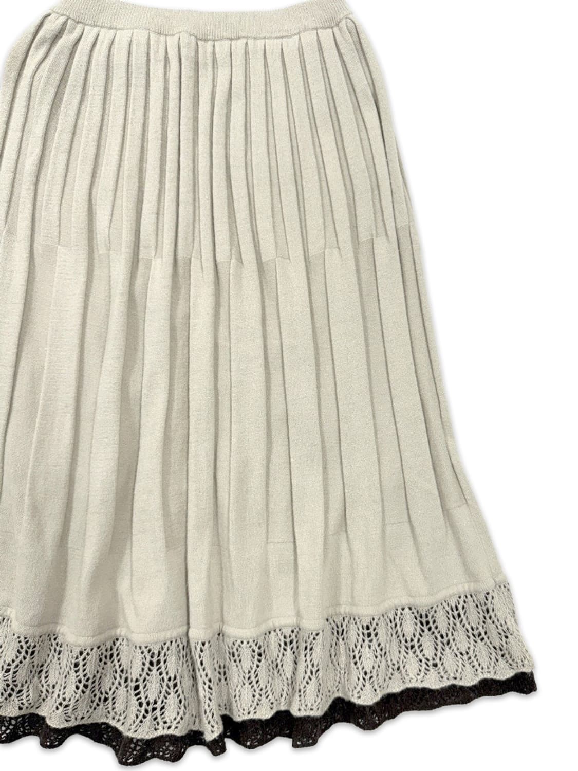 빈티지 베이지 브라운 니트 롱 스커트 상품이미지2