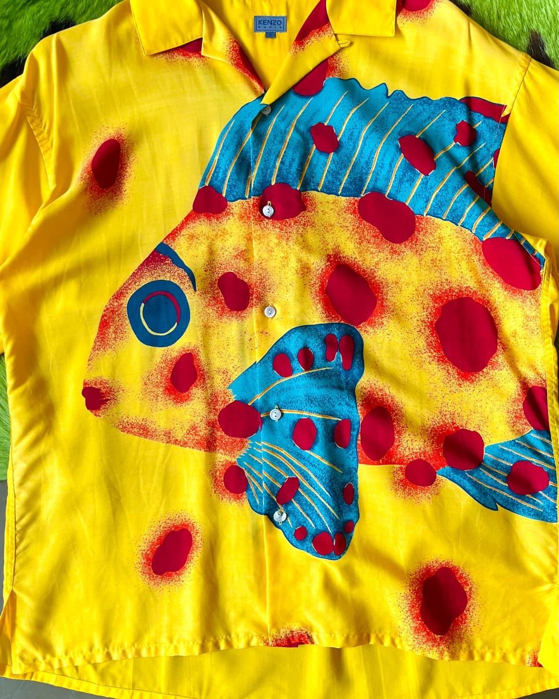 80-90s Old KENZO Tropical Art 1/2 Shirt 상품이미지7