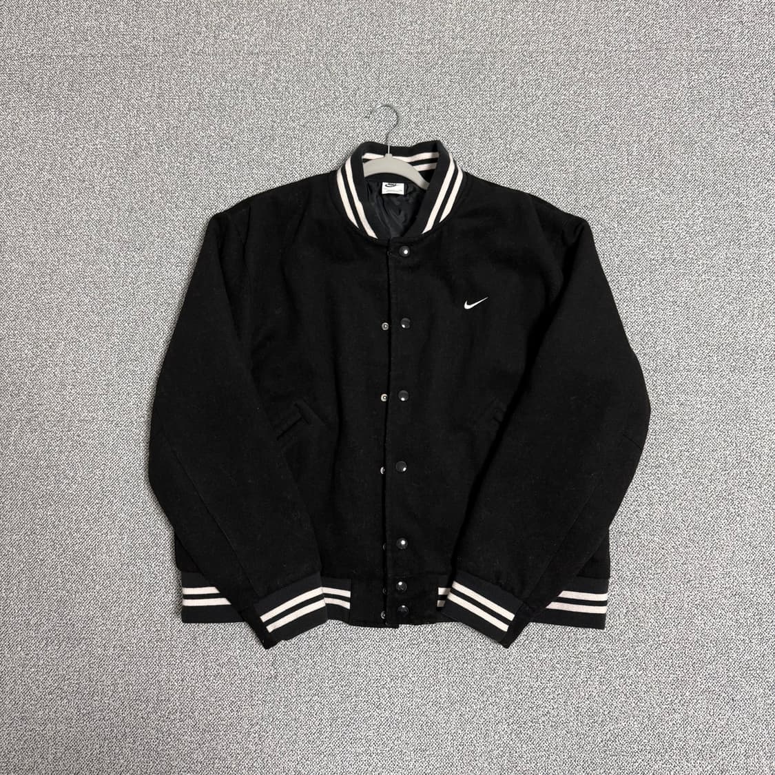 나이키 NSW 어센틱 바시티 울자켓 블루종 점퍼 블랙 XXL 상품이미지1